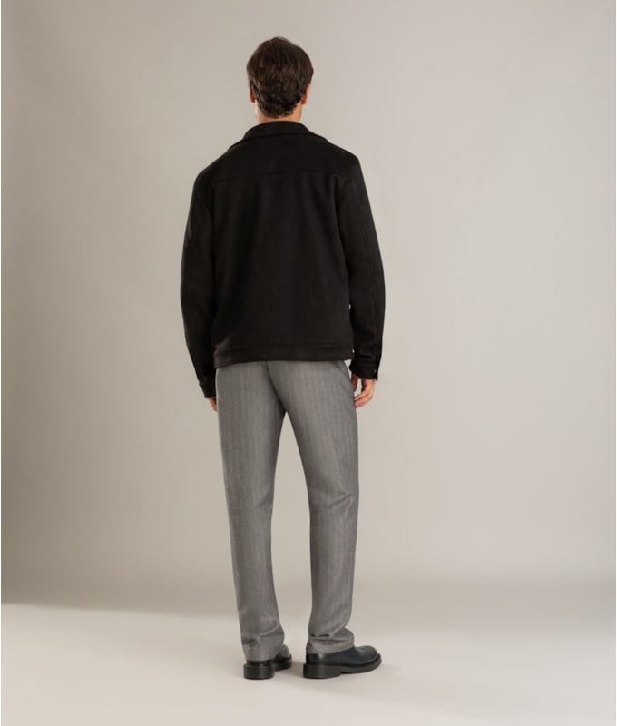 Casaco Pockets Suede Preto