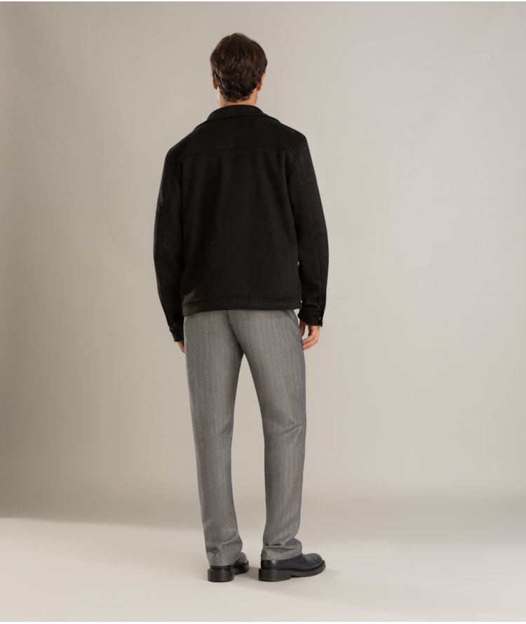 Casaco Pockets Suede Preto