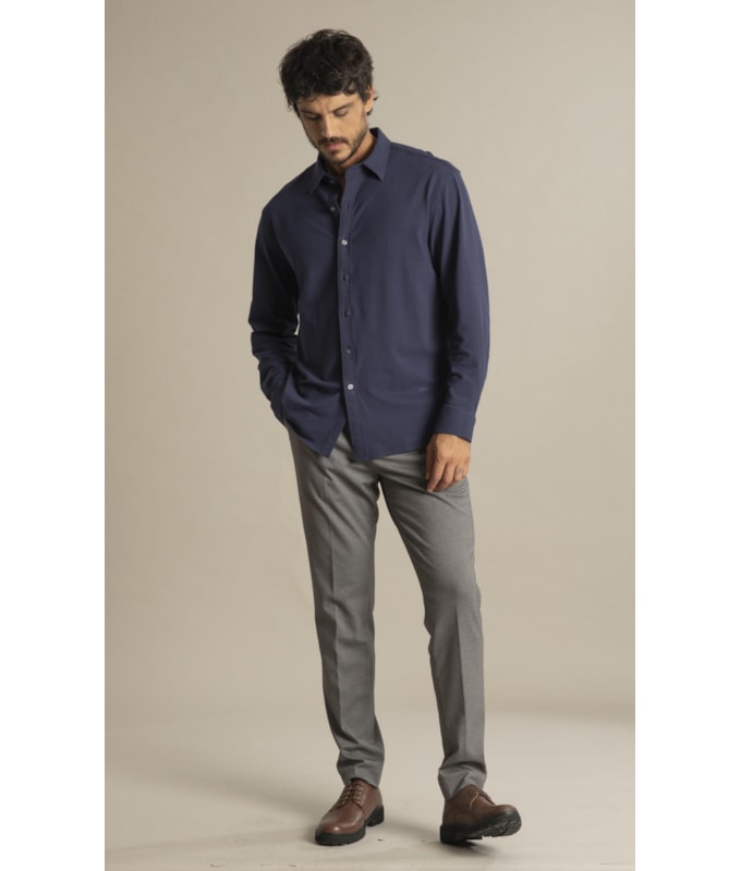 Chino Pants Jersey Chumbo Mescla