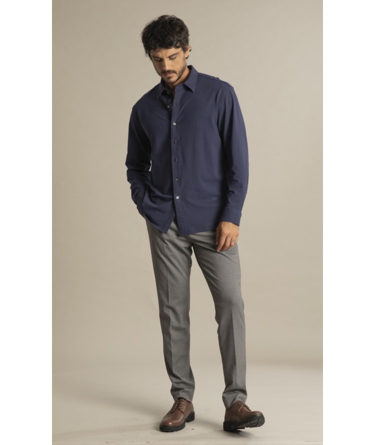 Chino Pants Jersey Chumbo Mescla