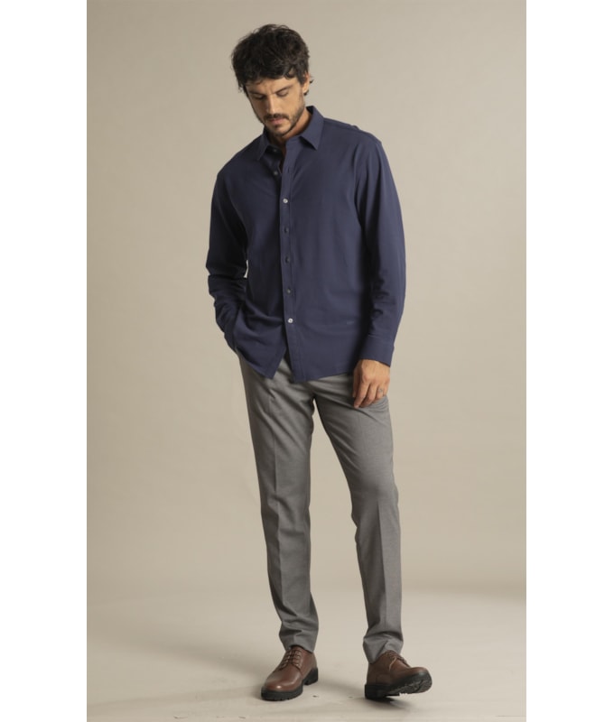 Chino Pants Jersey Chumbo Mescla