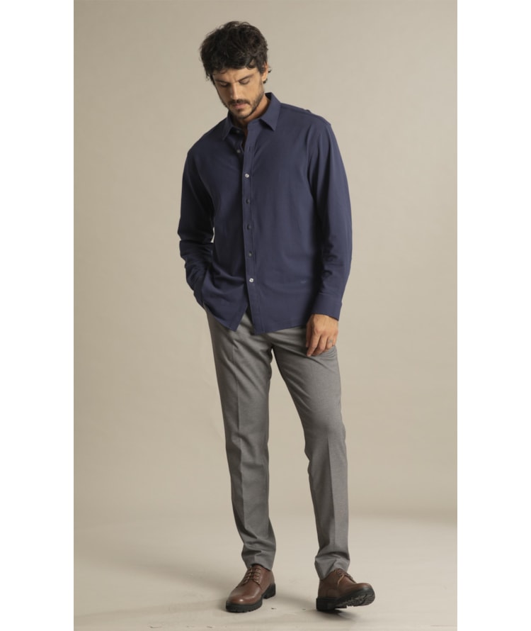 Chino Pants Jersey Chumbo Mescla