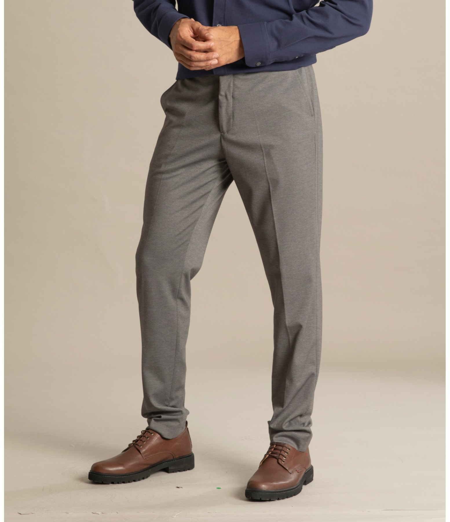Chino Pants Jersey Chumbo Mescla