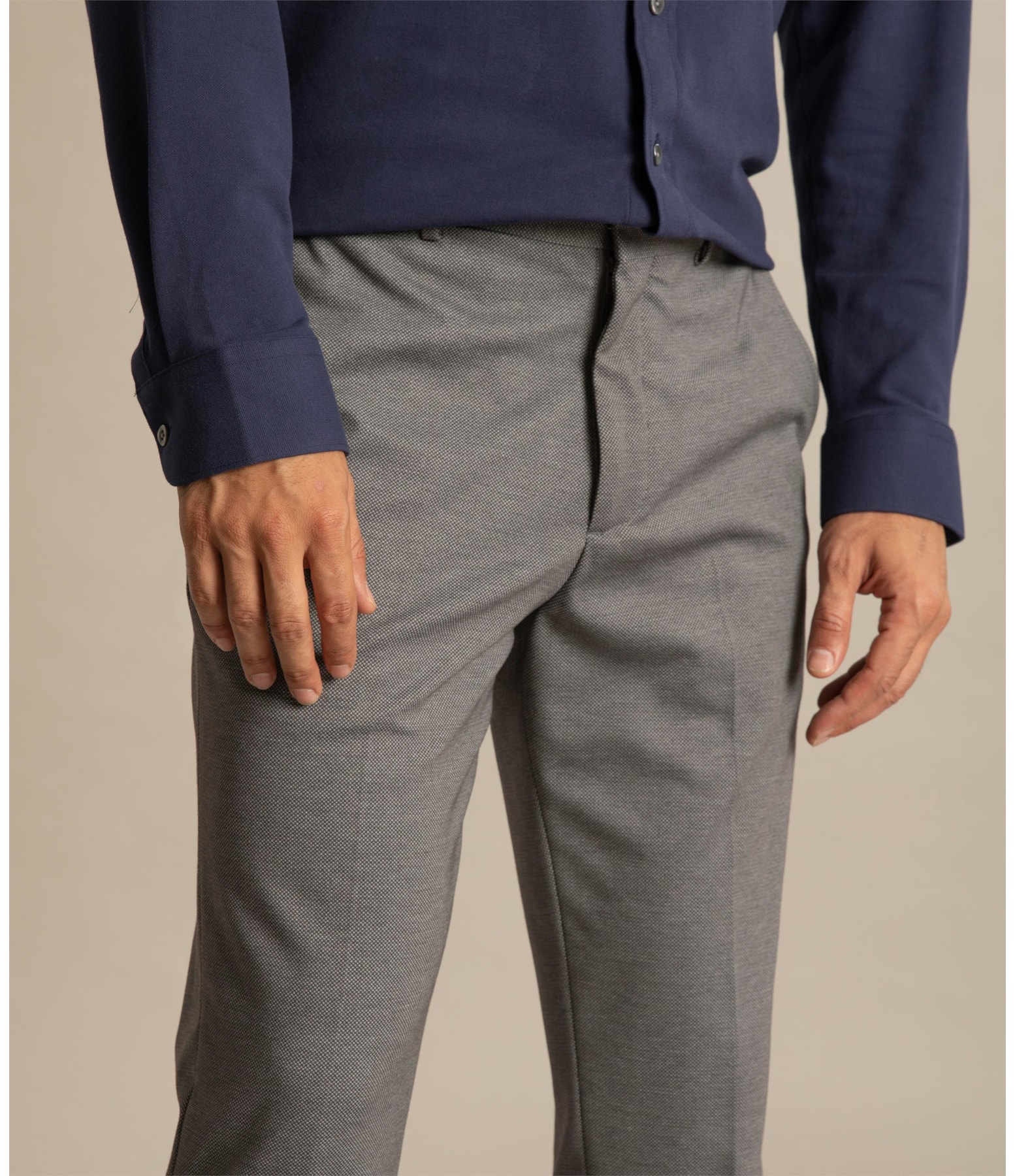 Chino Pants Jersey Chumbo Mescla