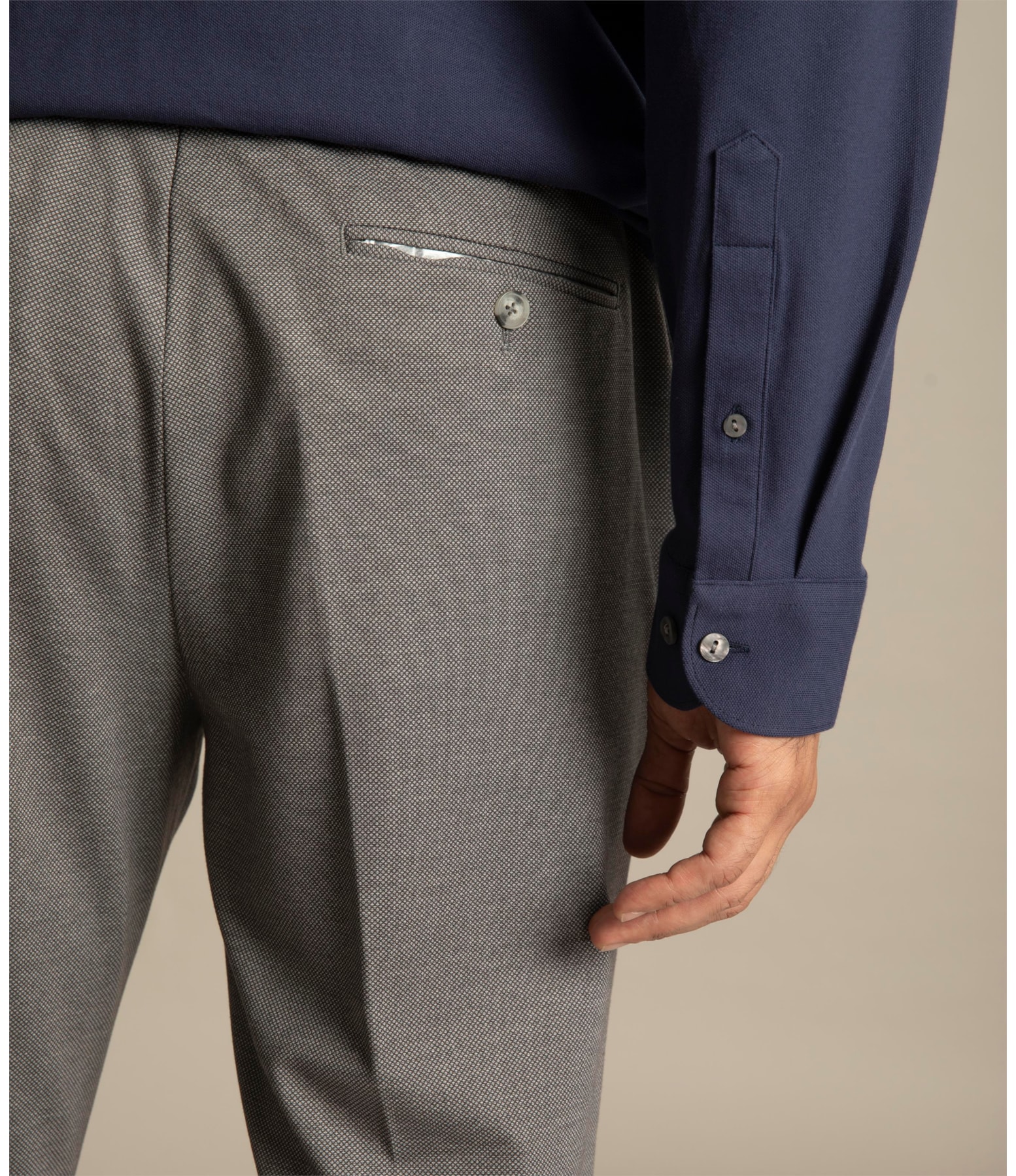 Chino Pants Jersey Chumbo Mescla
