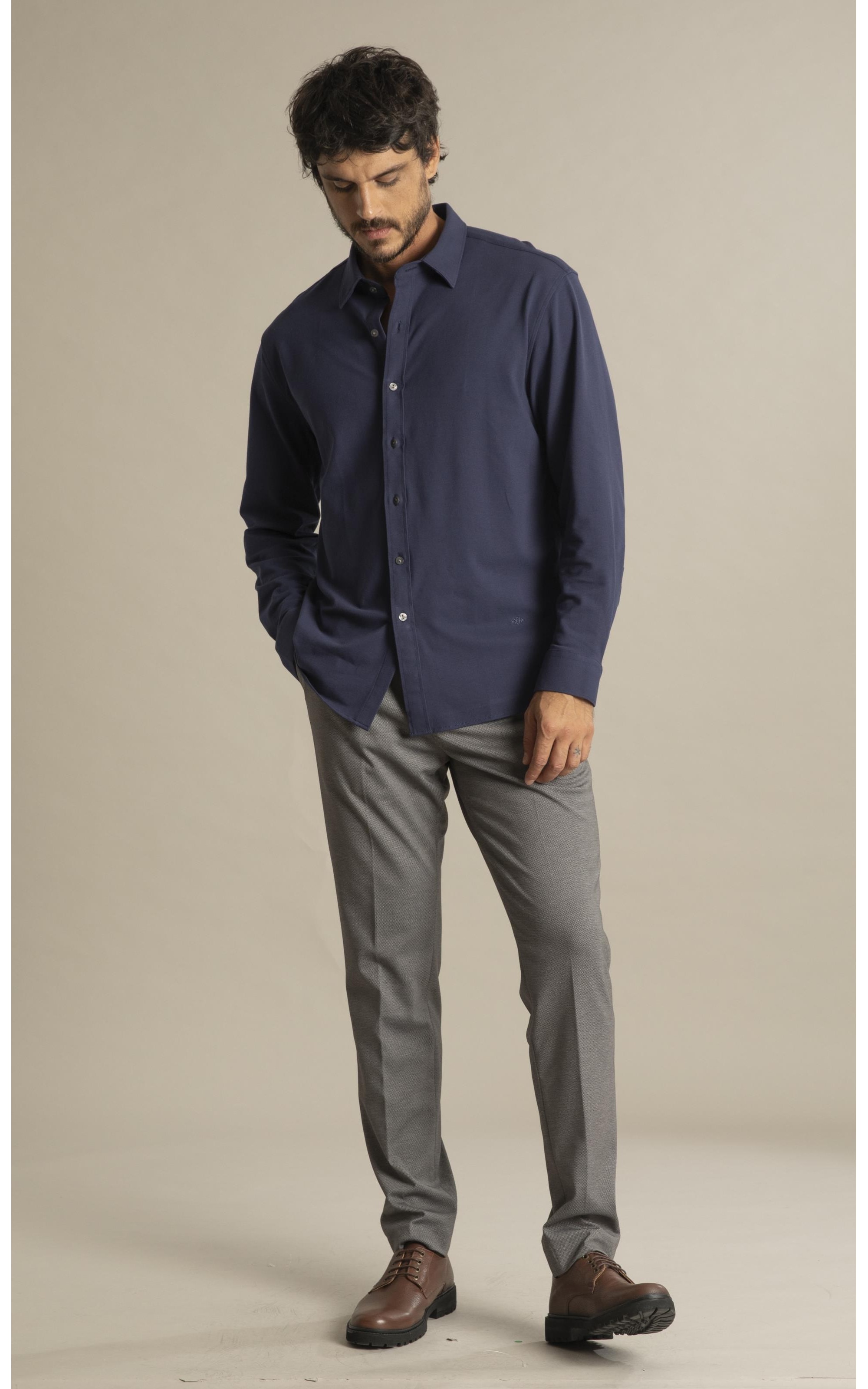 Chino Pants Jersey Chumbo Mescla