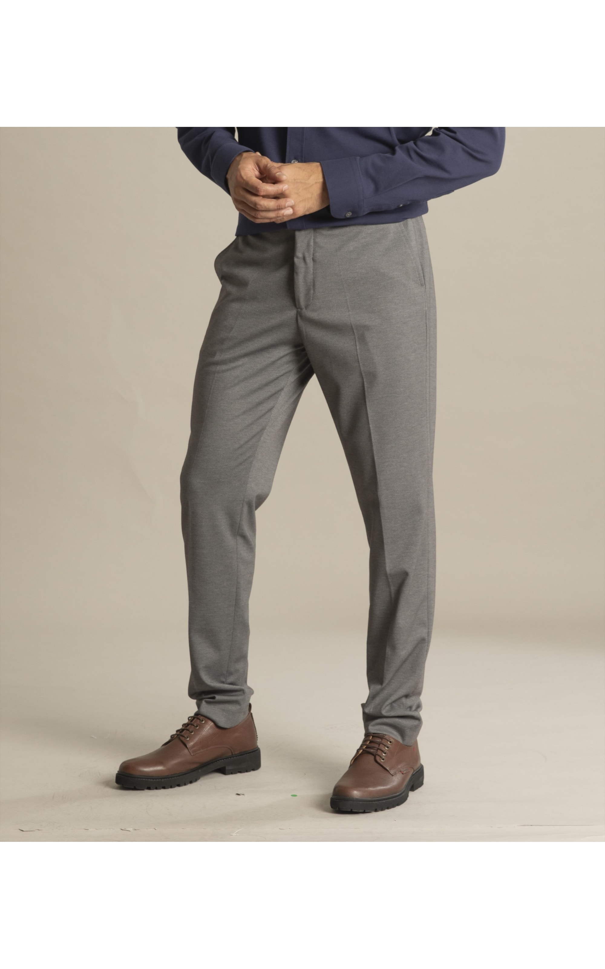 Chino Pants Jersey Chumbo Mescla