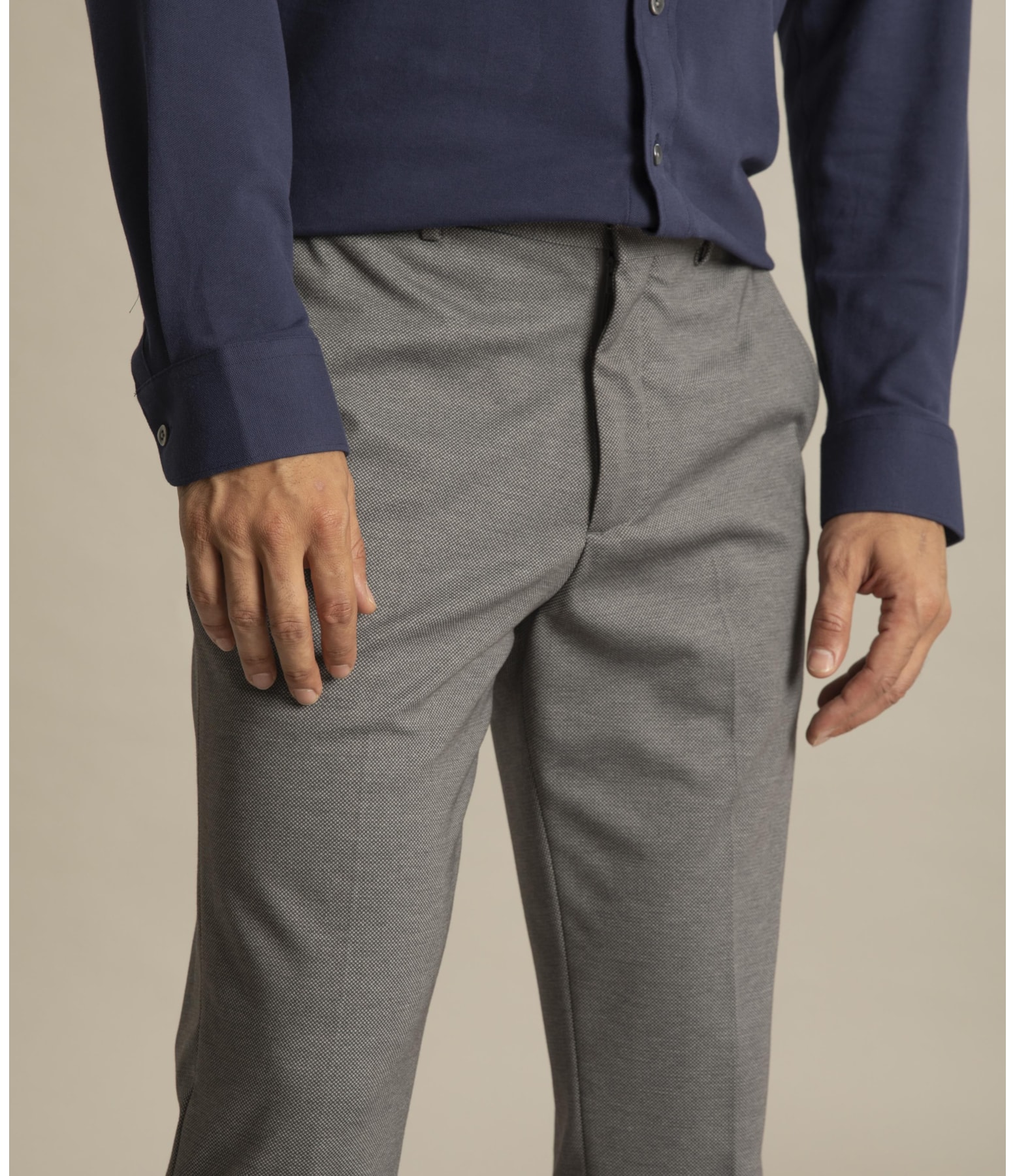 Chino Pants Jersey Chumbo Mescla