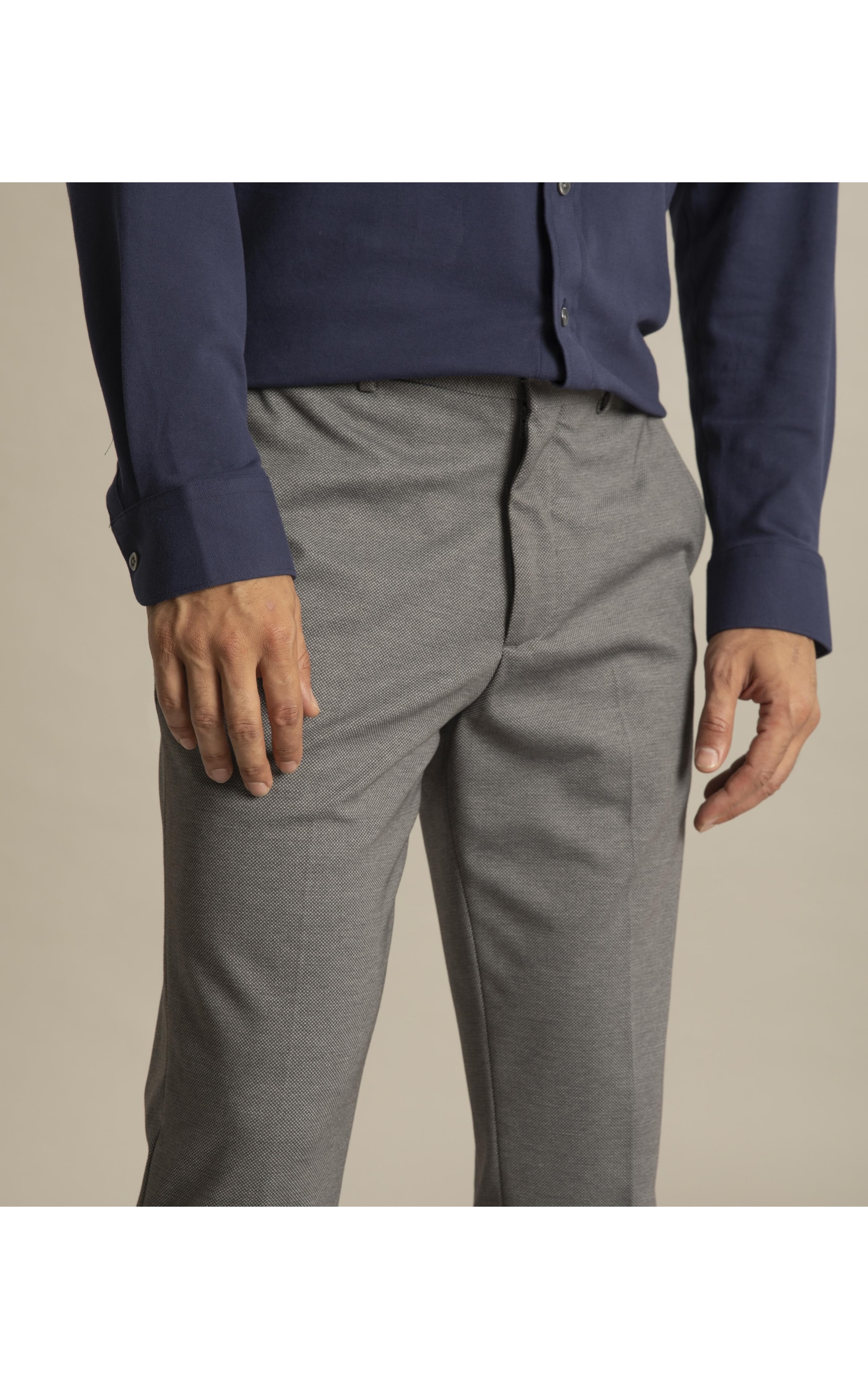 Chino Pants Jersey Chumbo Mescla
