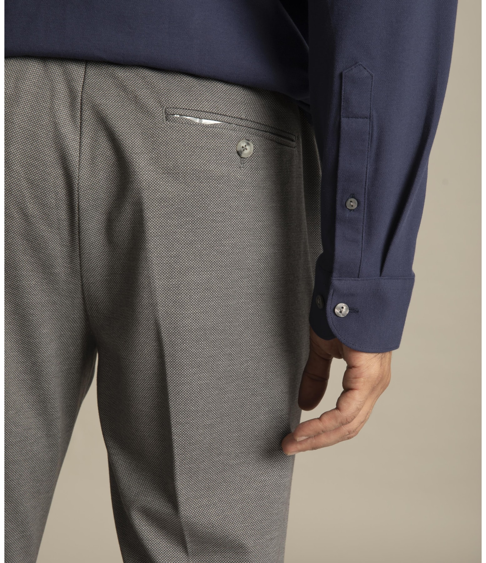 Chino Pants Jersey Chumbo Mescla