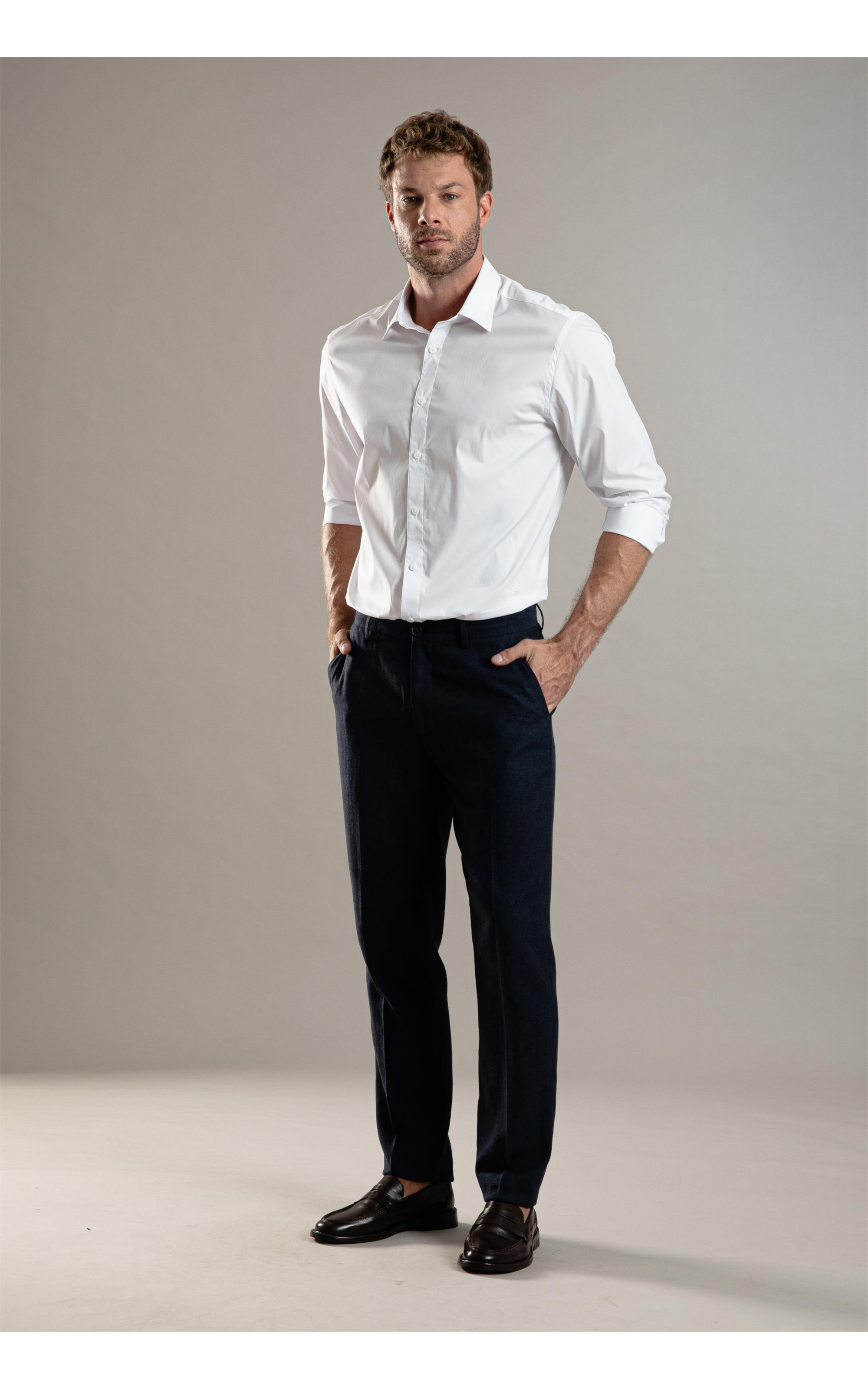 Chino Pants Linho Chevil Dark Navy