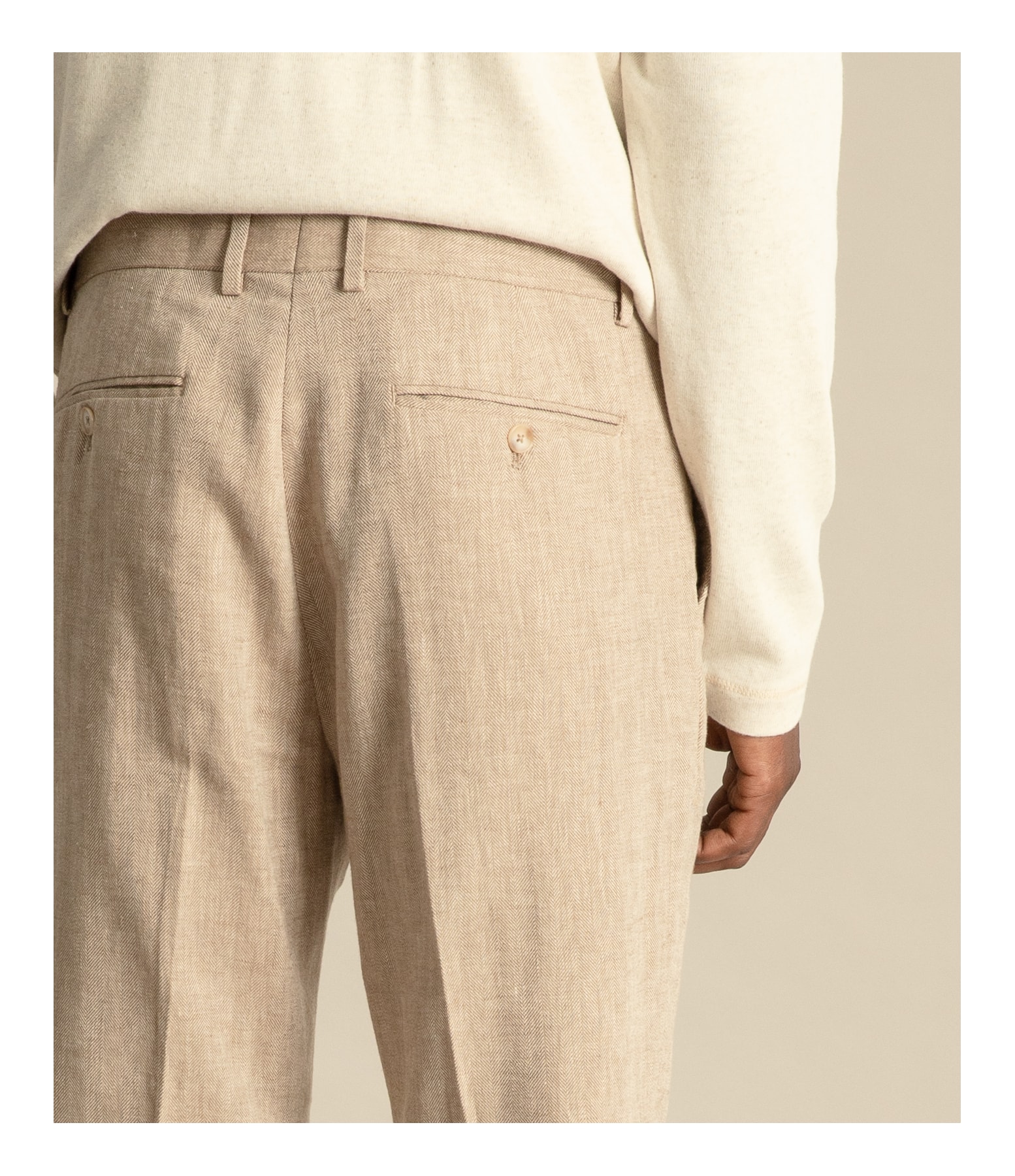 Chino Pants Puro Linho  Chevron Caqui