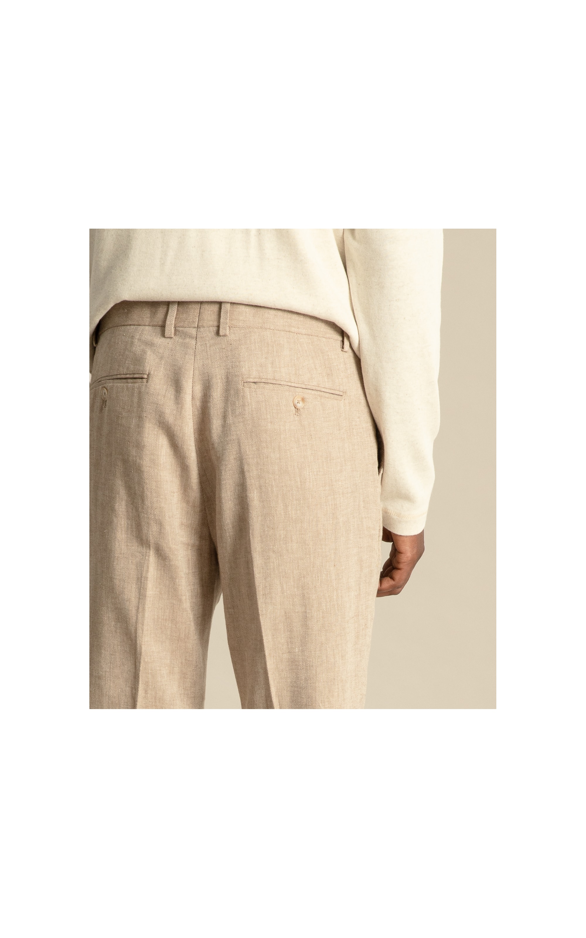Chino Pants Puro Linho  Chevron Caqui