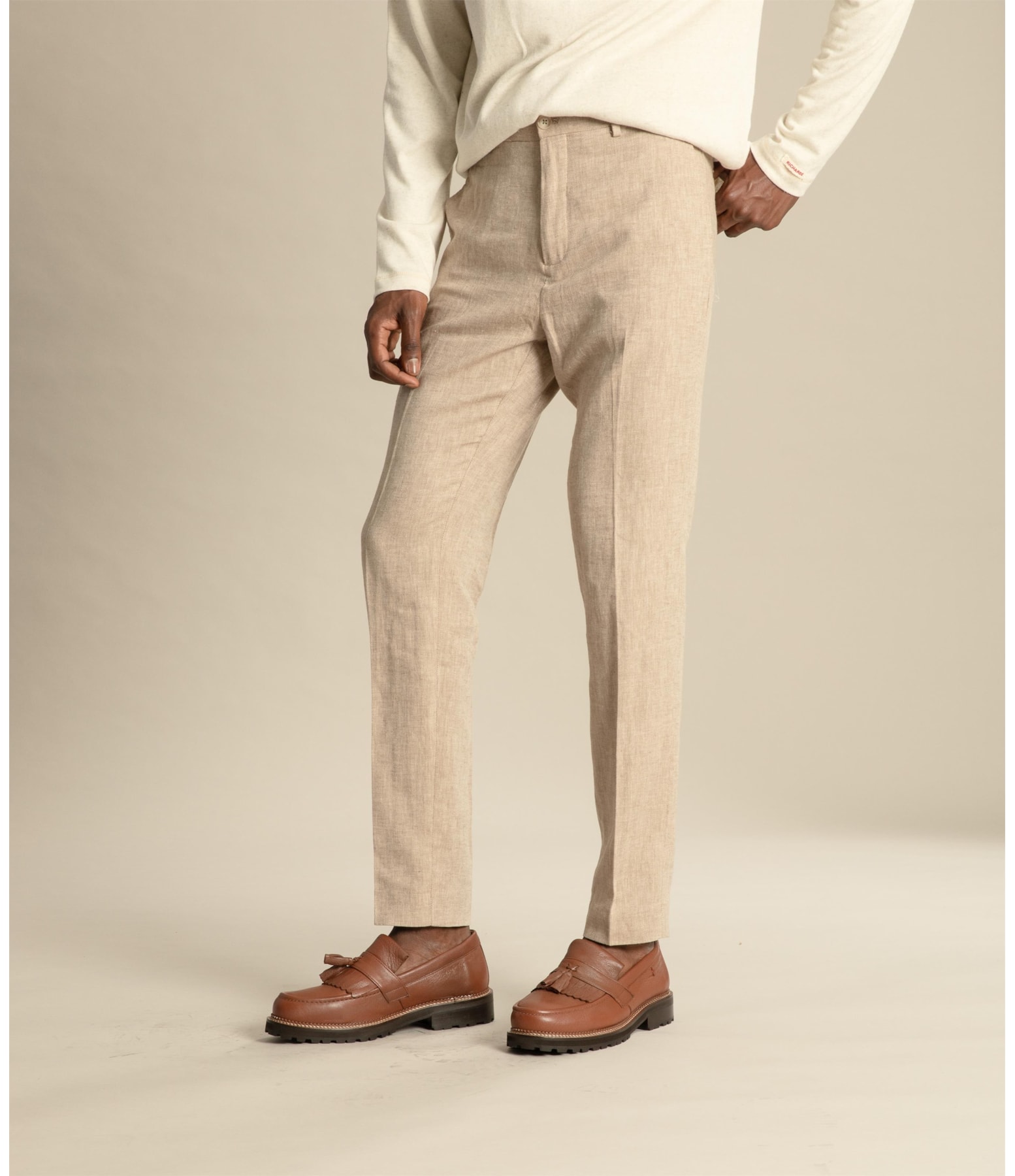 Chino Pants Puro Linho  Chevron Caqui