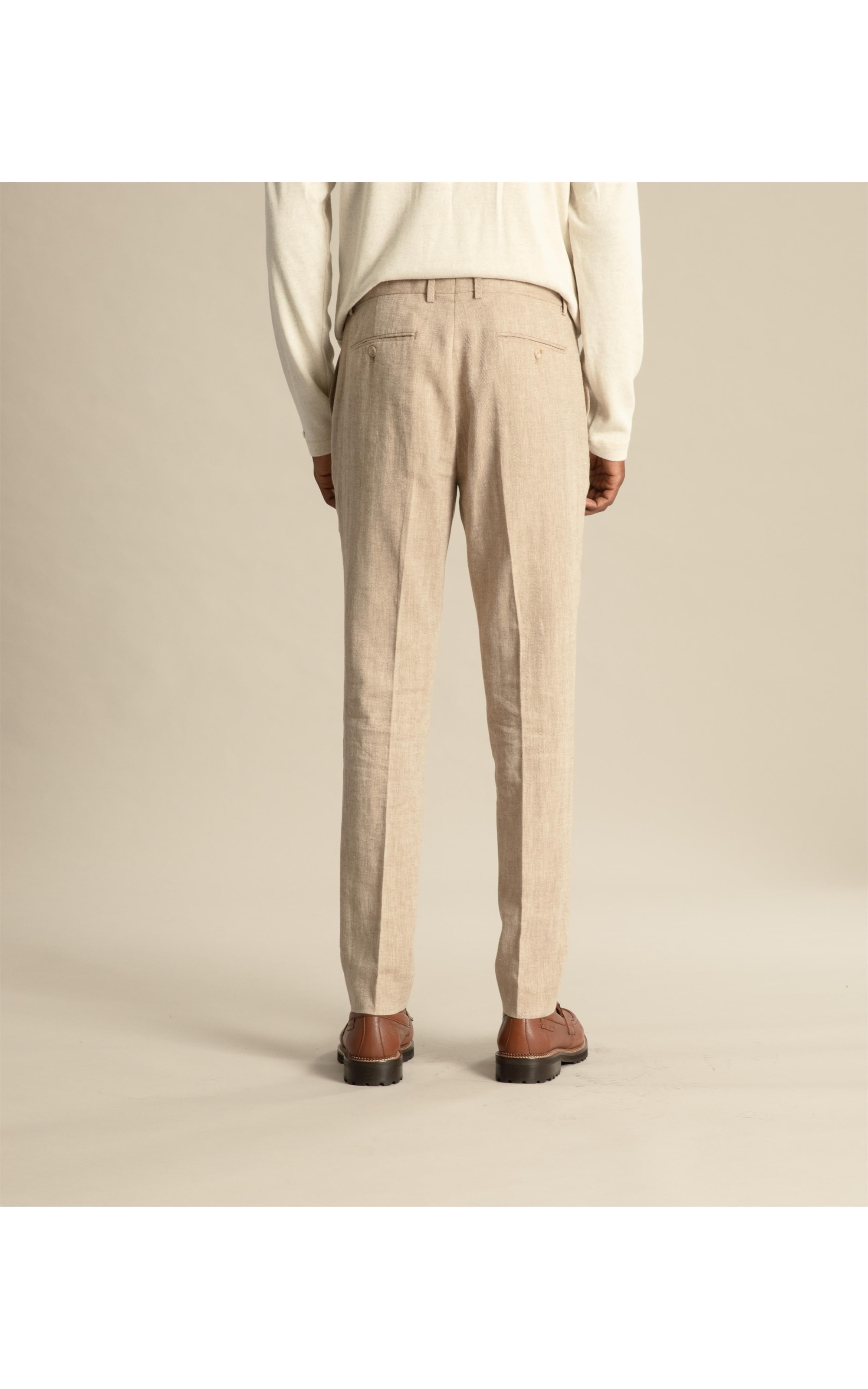 Chino Pants Puro Linho  Chevron Caqui