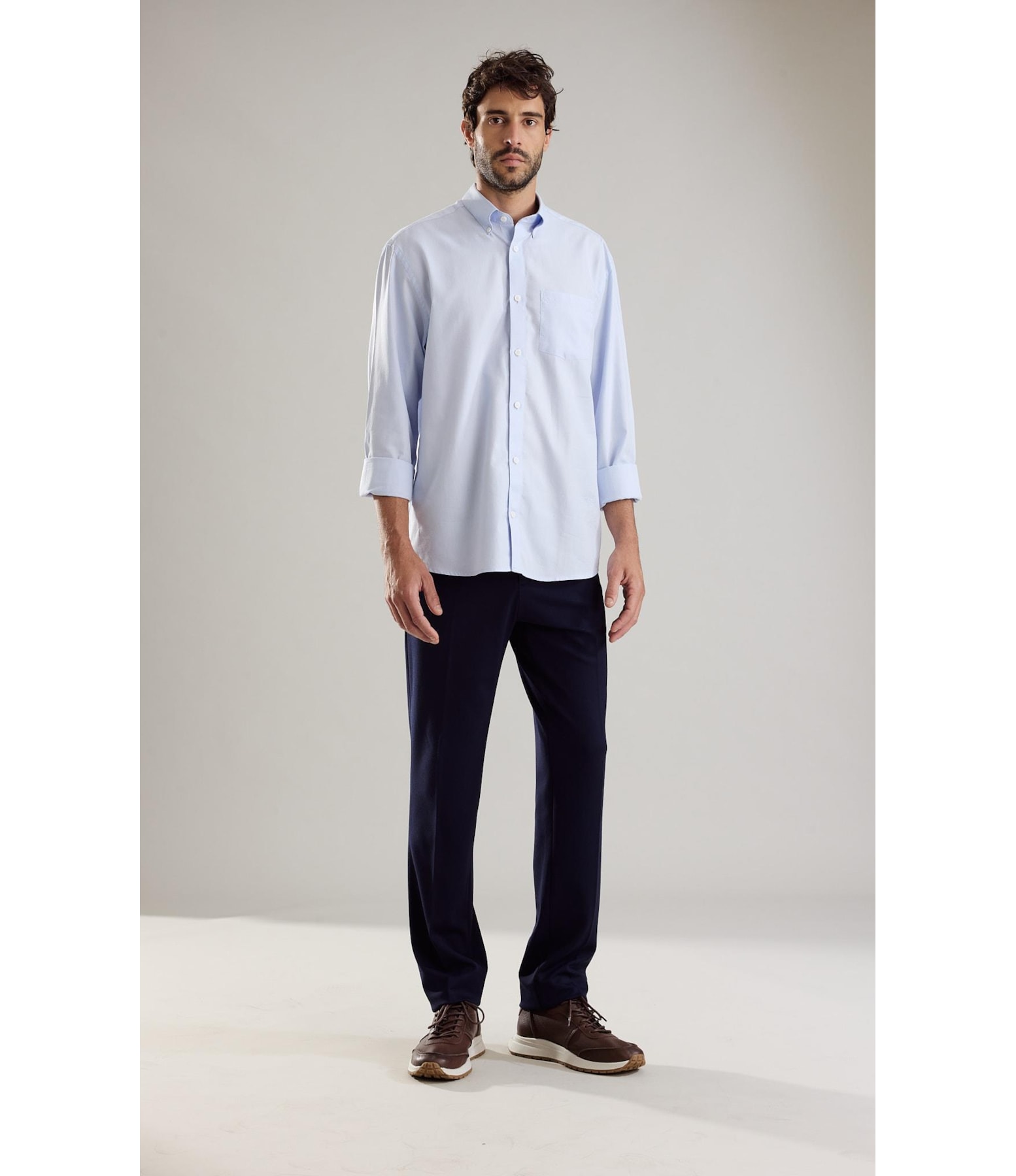 Chino Pants Soft Suedine Dark Navy