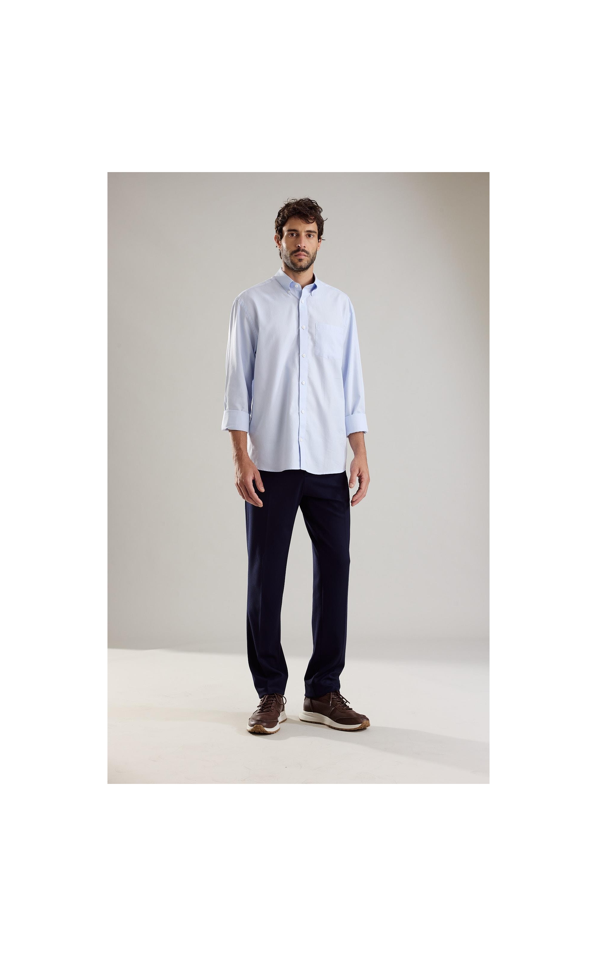 Chino Pants Soft Suedine Dark Navy