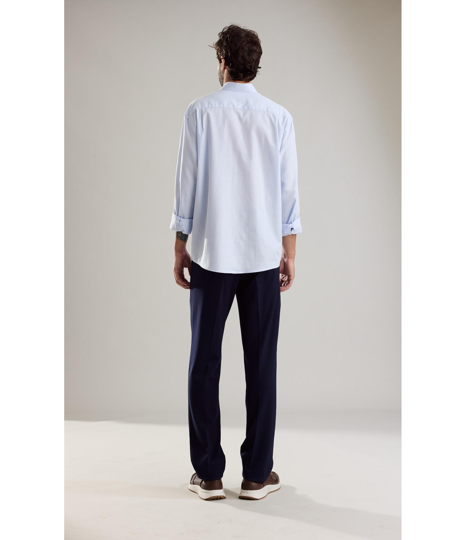 Chino Pants Soft Suedine Dark Navy