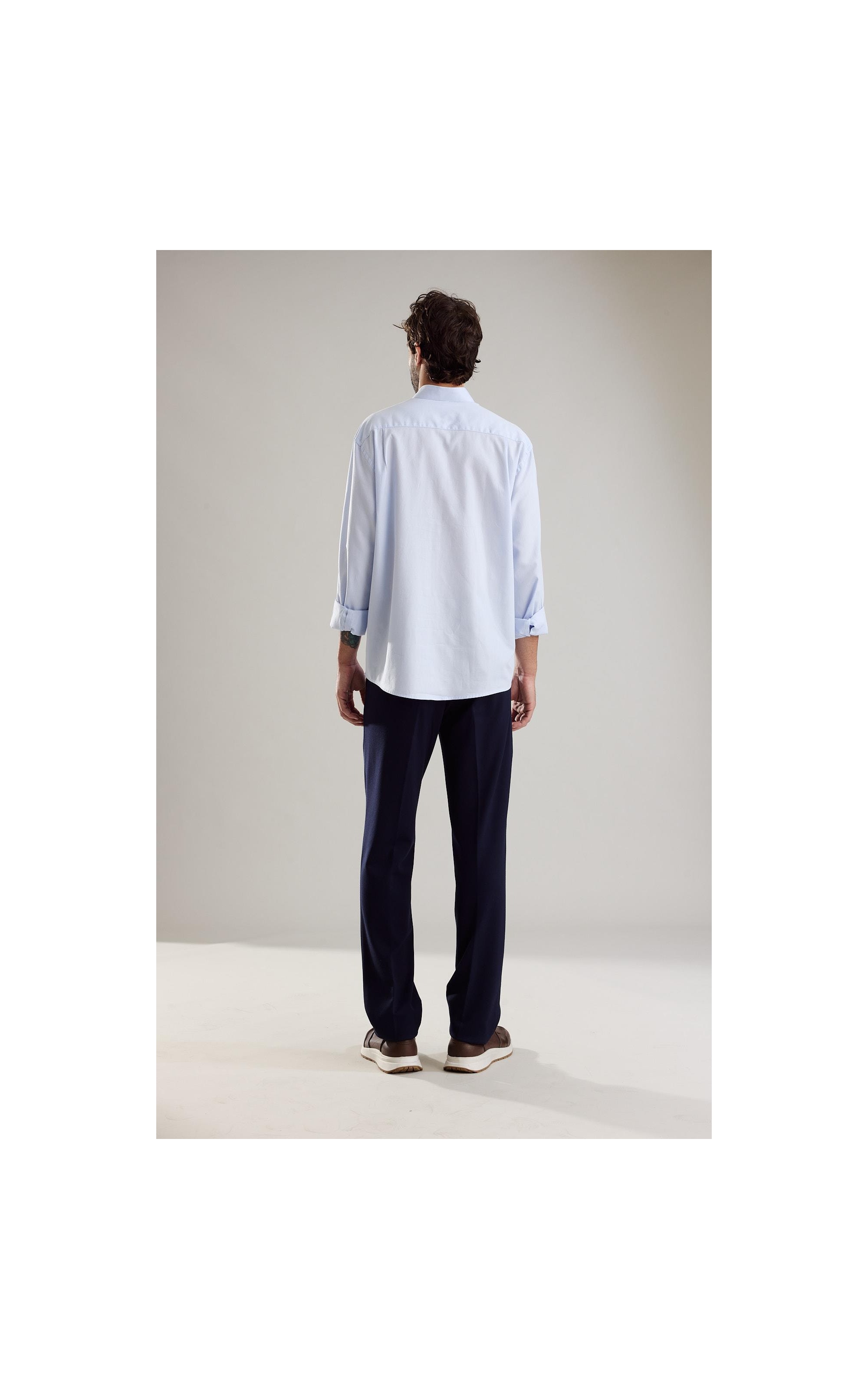 Chino Pants Soft Suedine Dark Navy