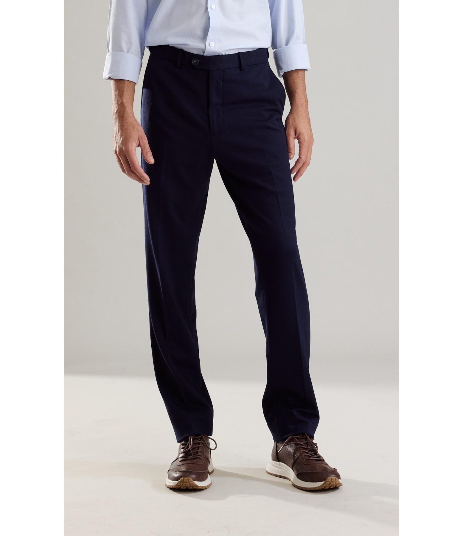Chino Pants Soft Suedine Dark Navy