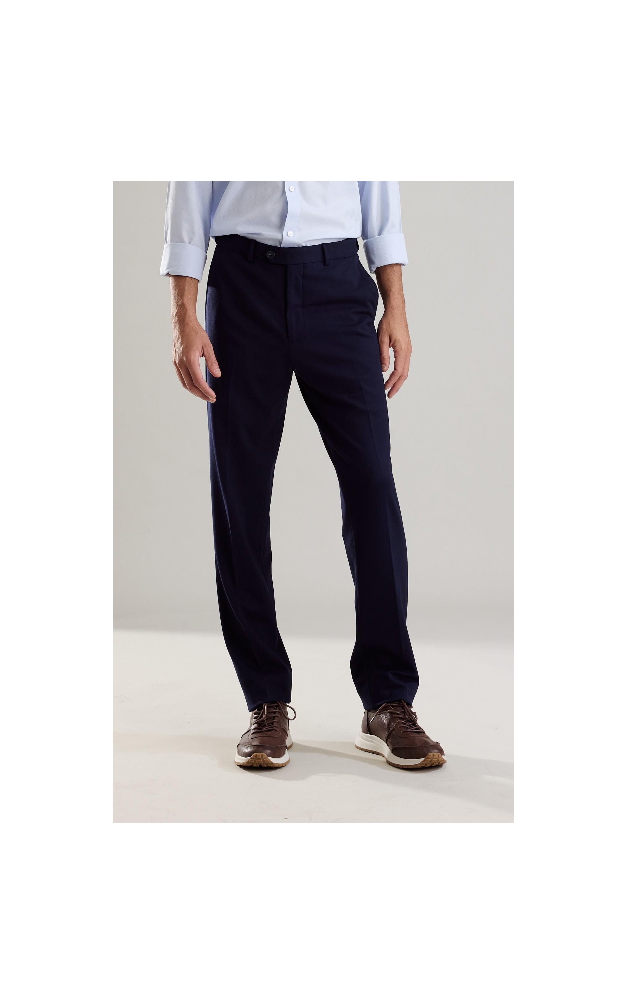 Chino Pants Soft Suedine Dark Navy