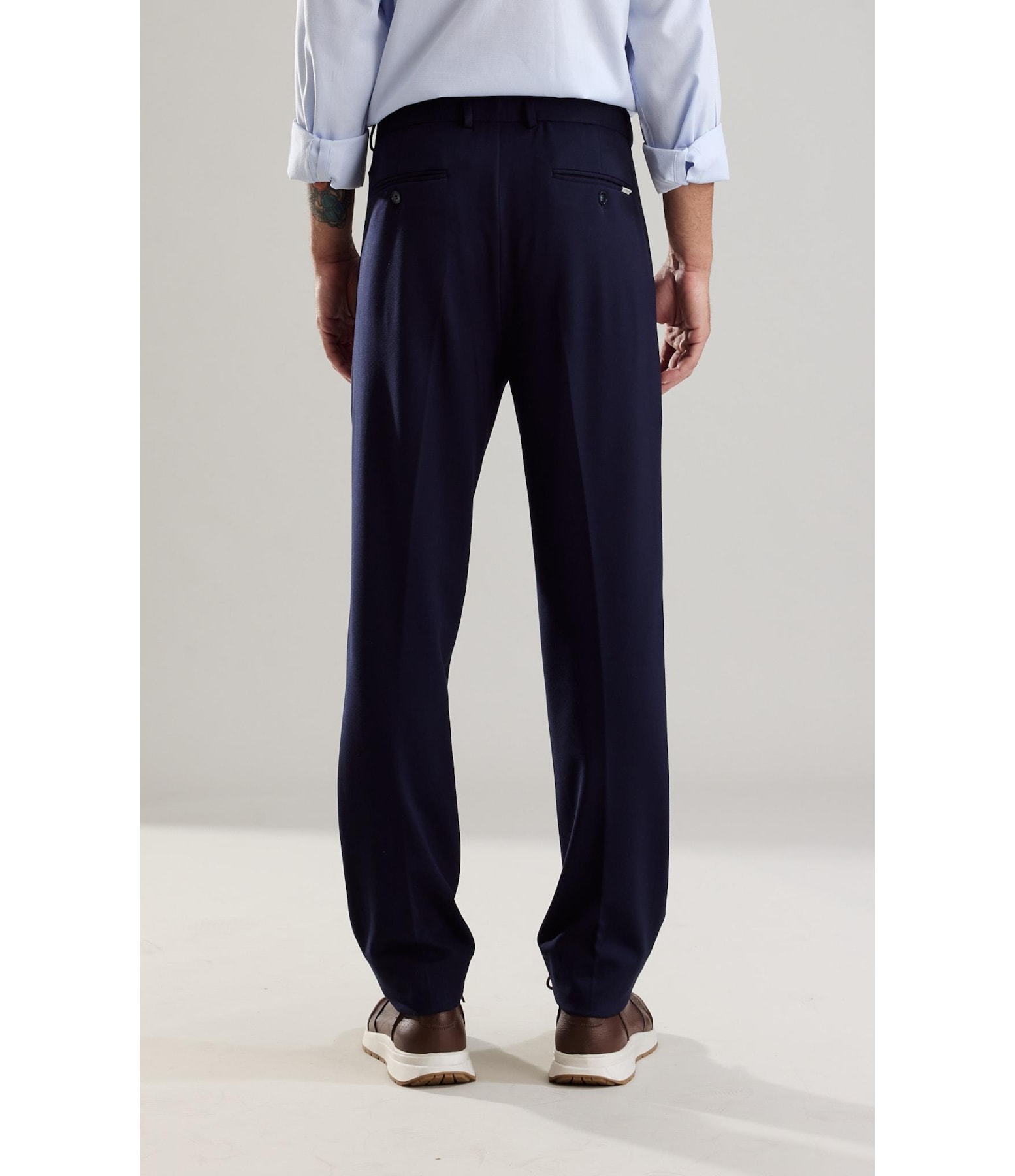 Chino Pants Soft Suedine Dark Navy