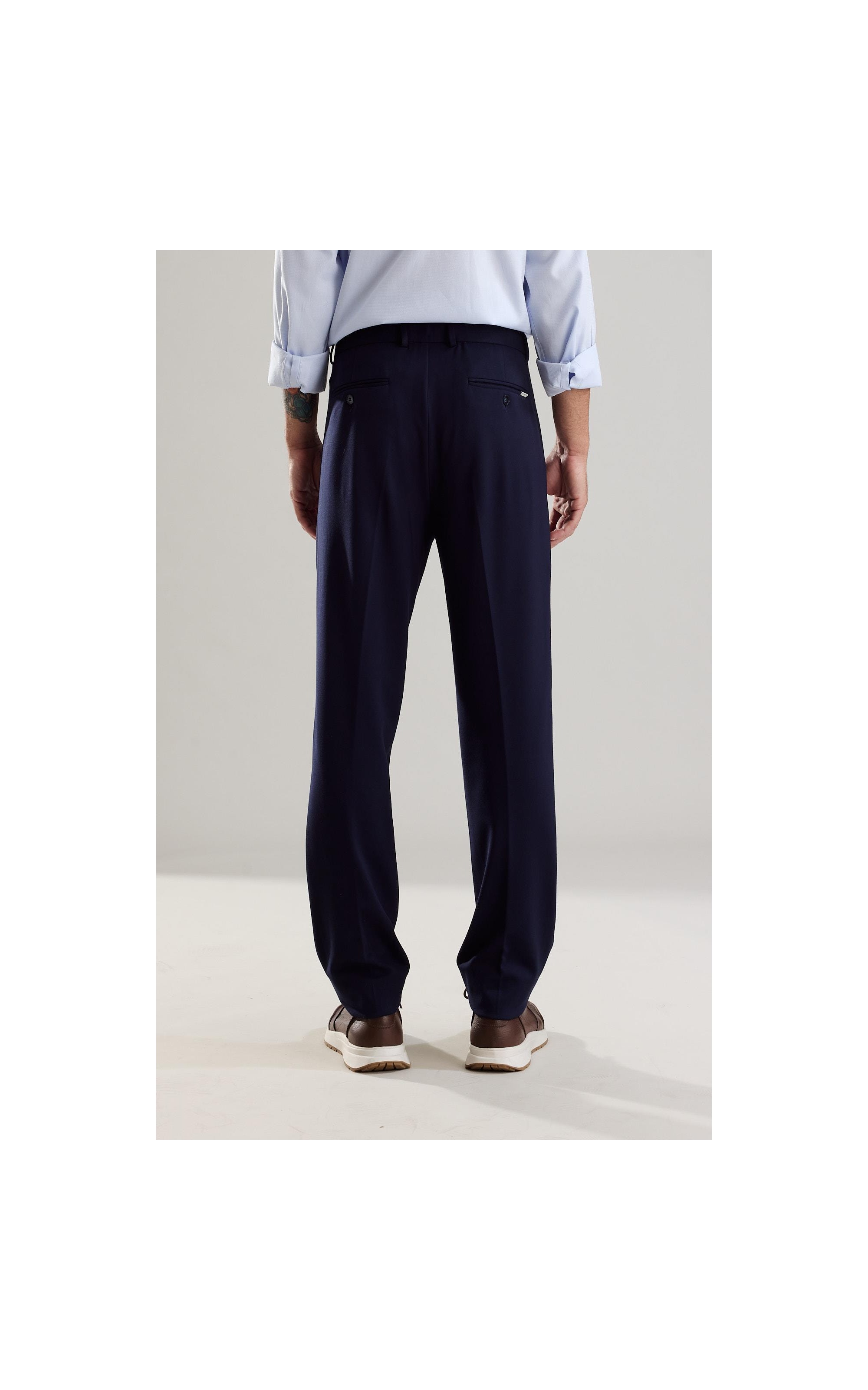 Chino Pants Soft Suedine Dark Navy