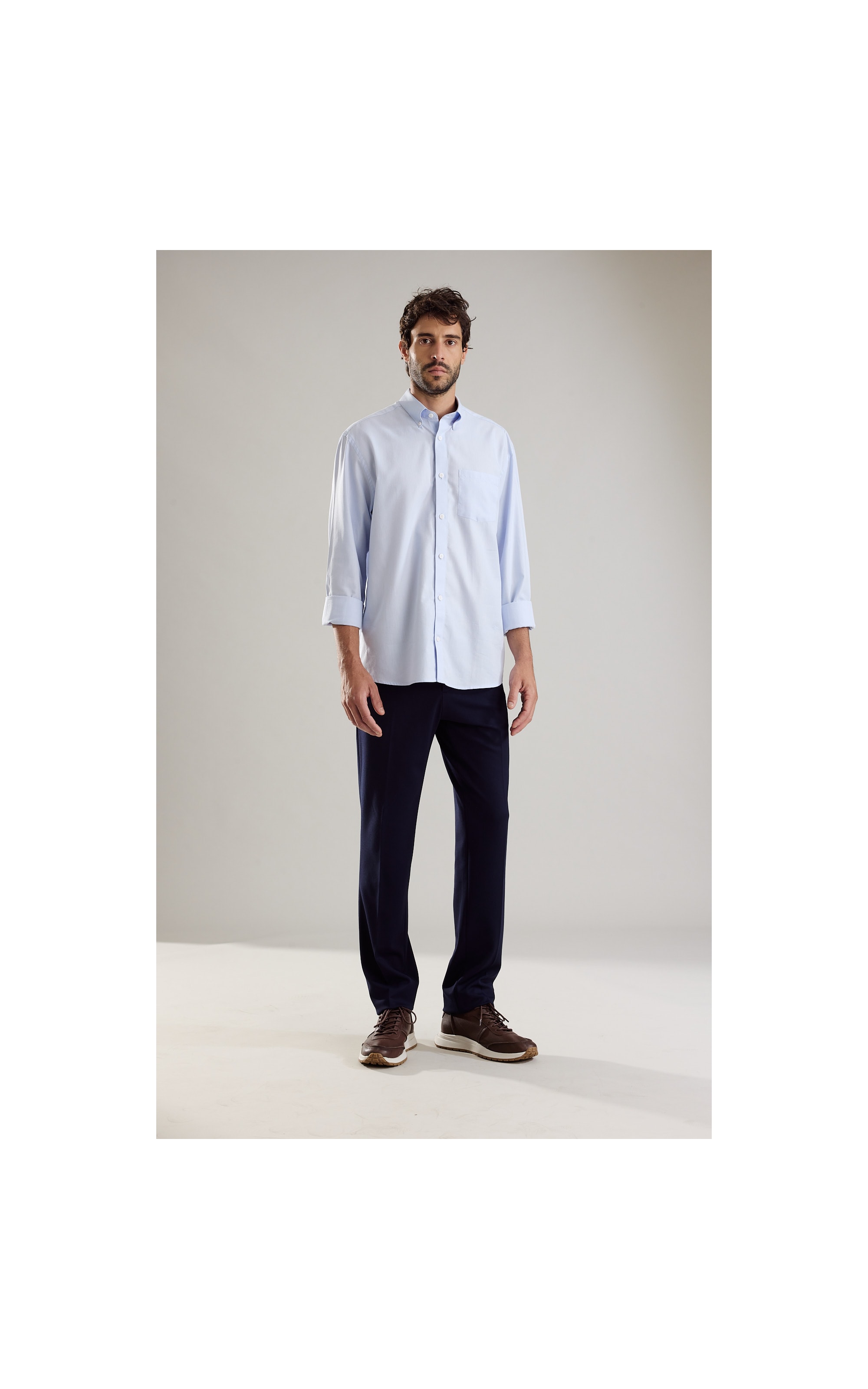 Chino Pants Soft Suedine Dark Navy