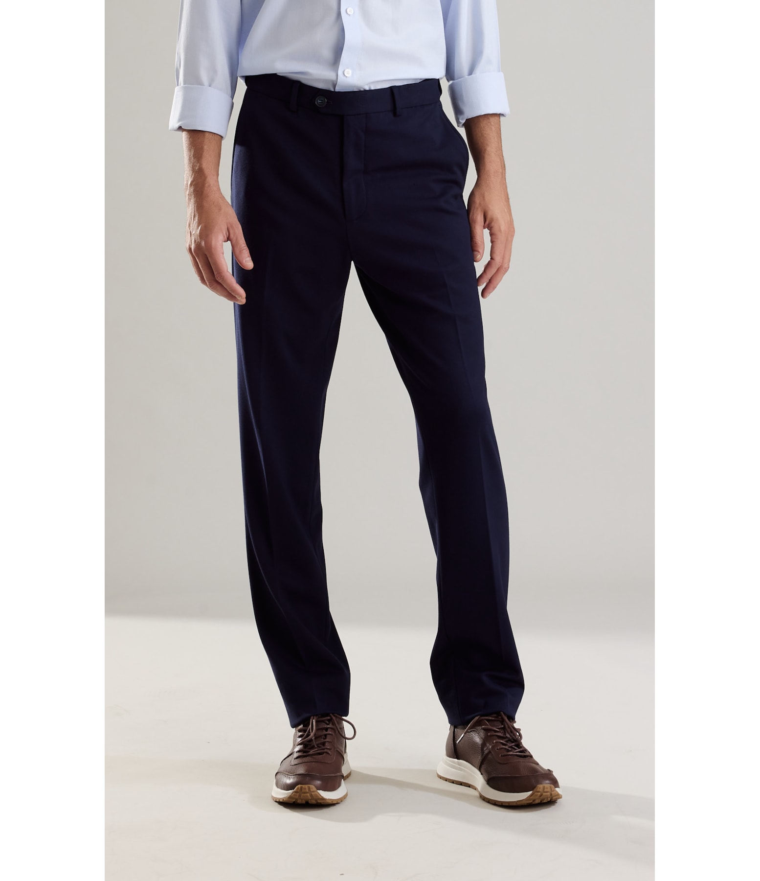 Chino Pants Soft Suedine Dark Navy