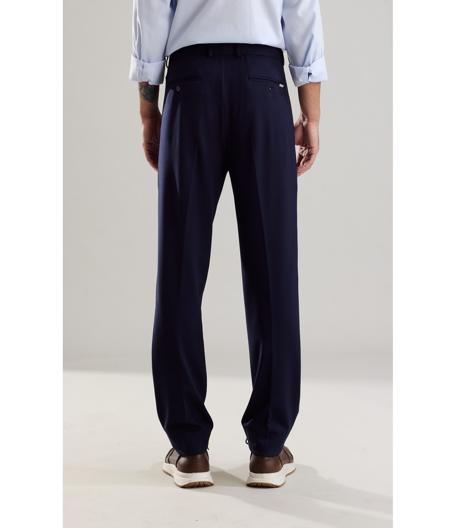 Chino Pants Soft Suedine Dark Navy