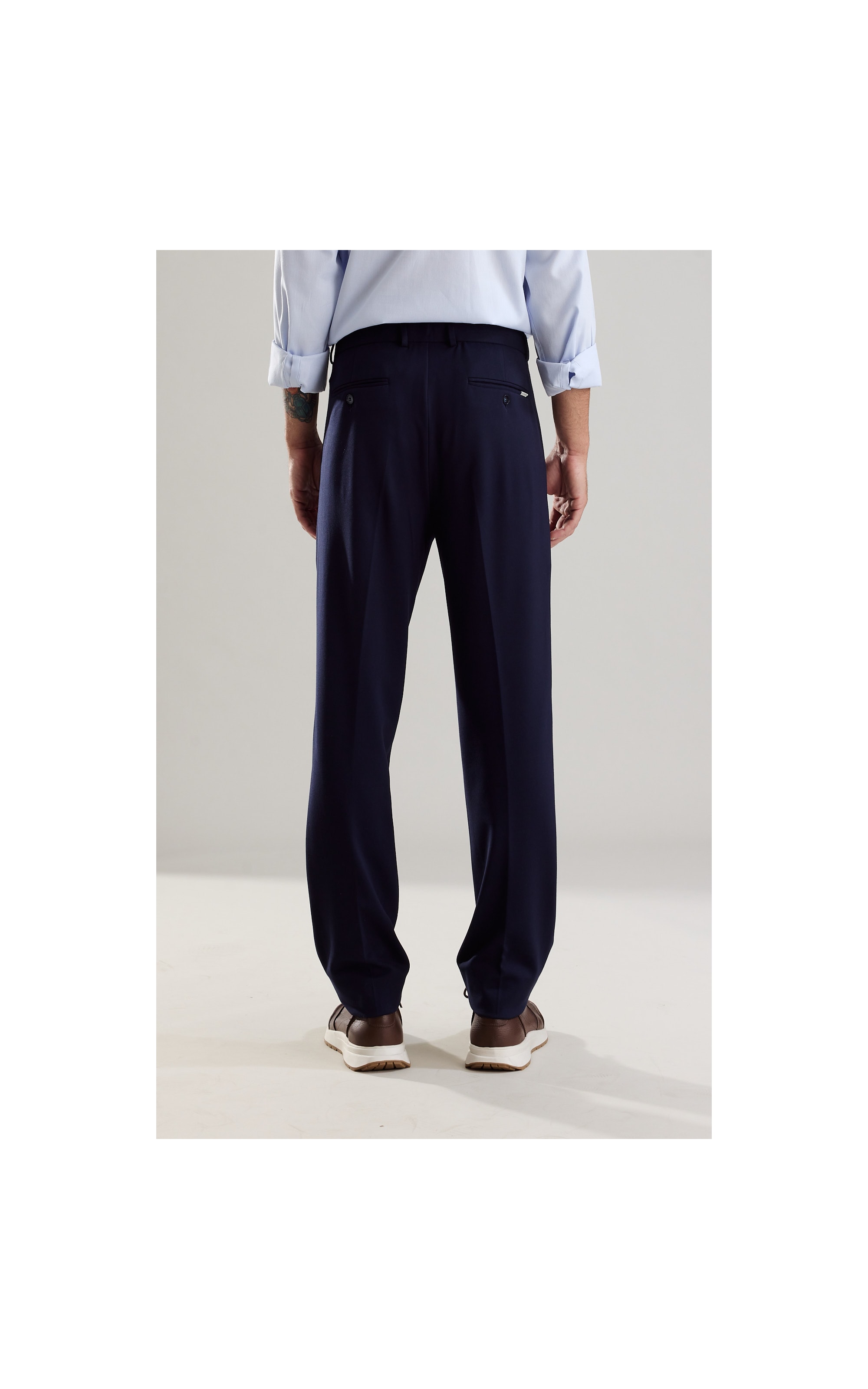 Chino Pants Soft Suedine Dark Navy
