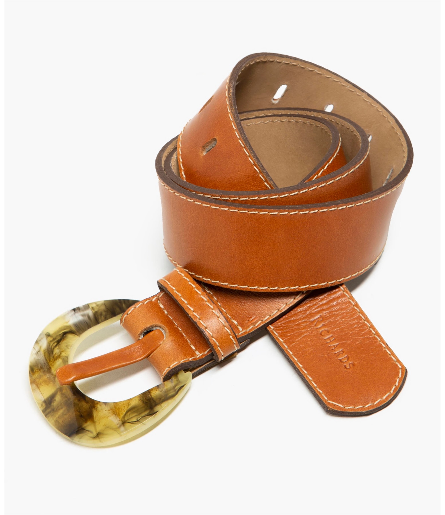 Cinto Pesponto Vintage Caramelo