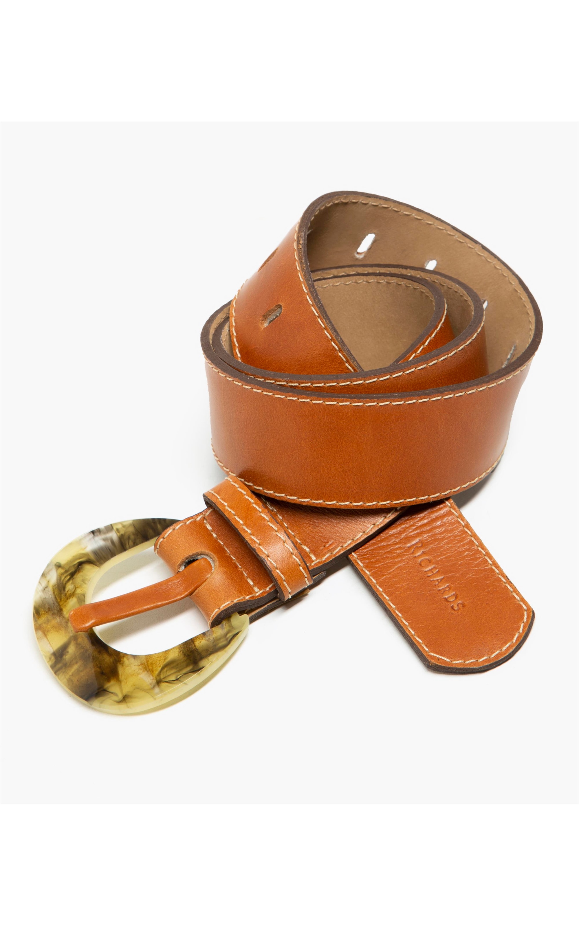 Cinto Pesponto Vintage Caramelo
