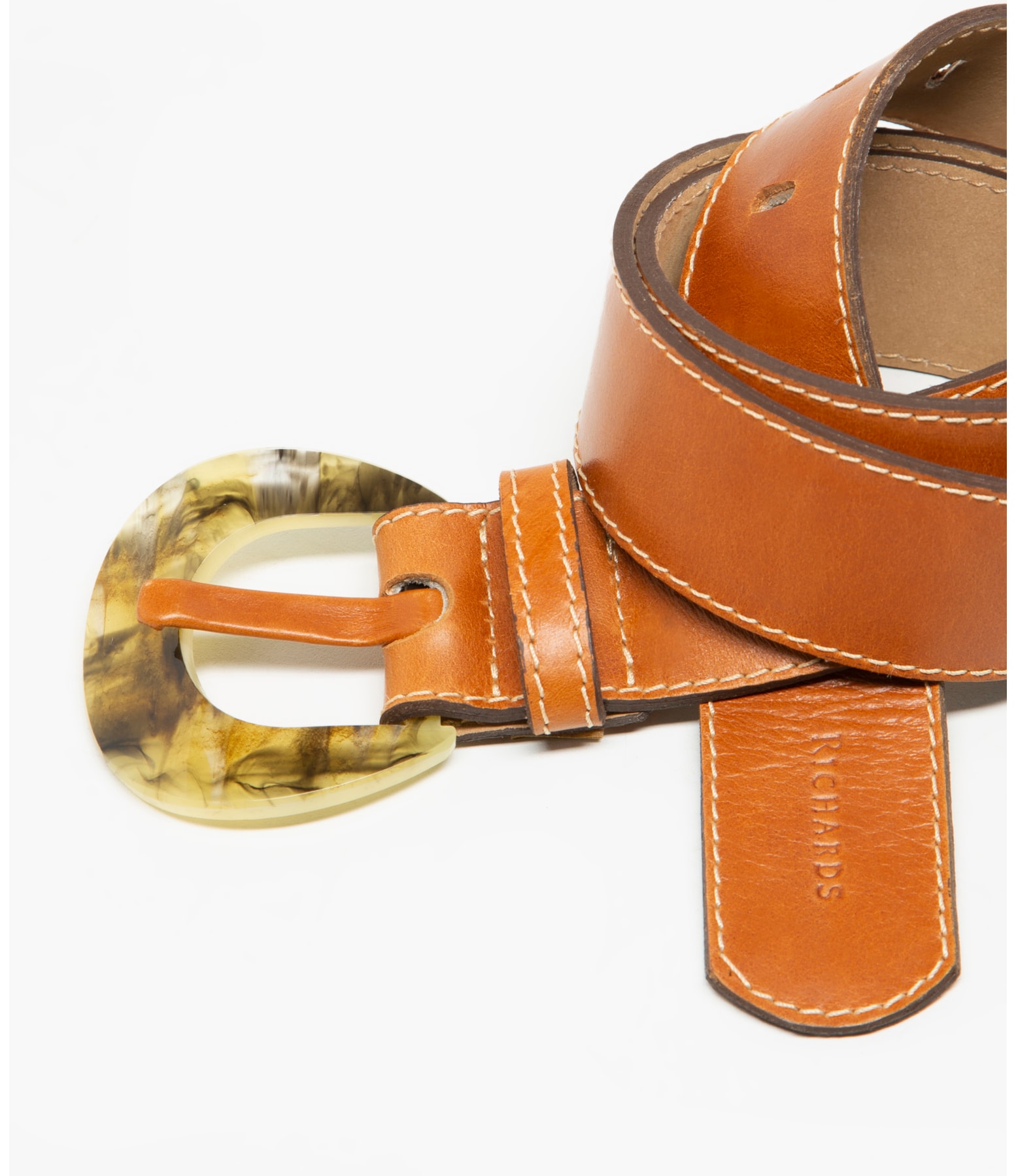 Cinto Pesponto Vintage Caramelo