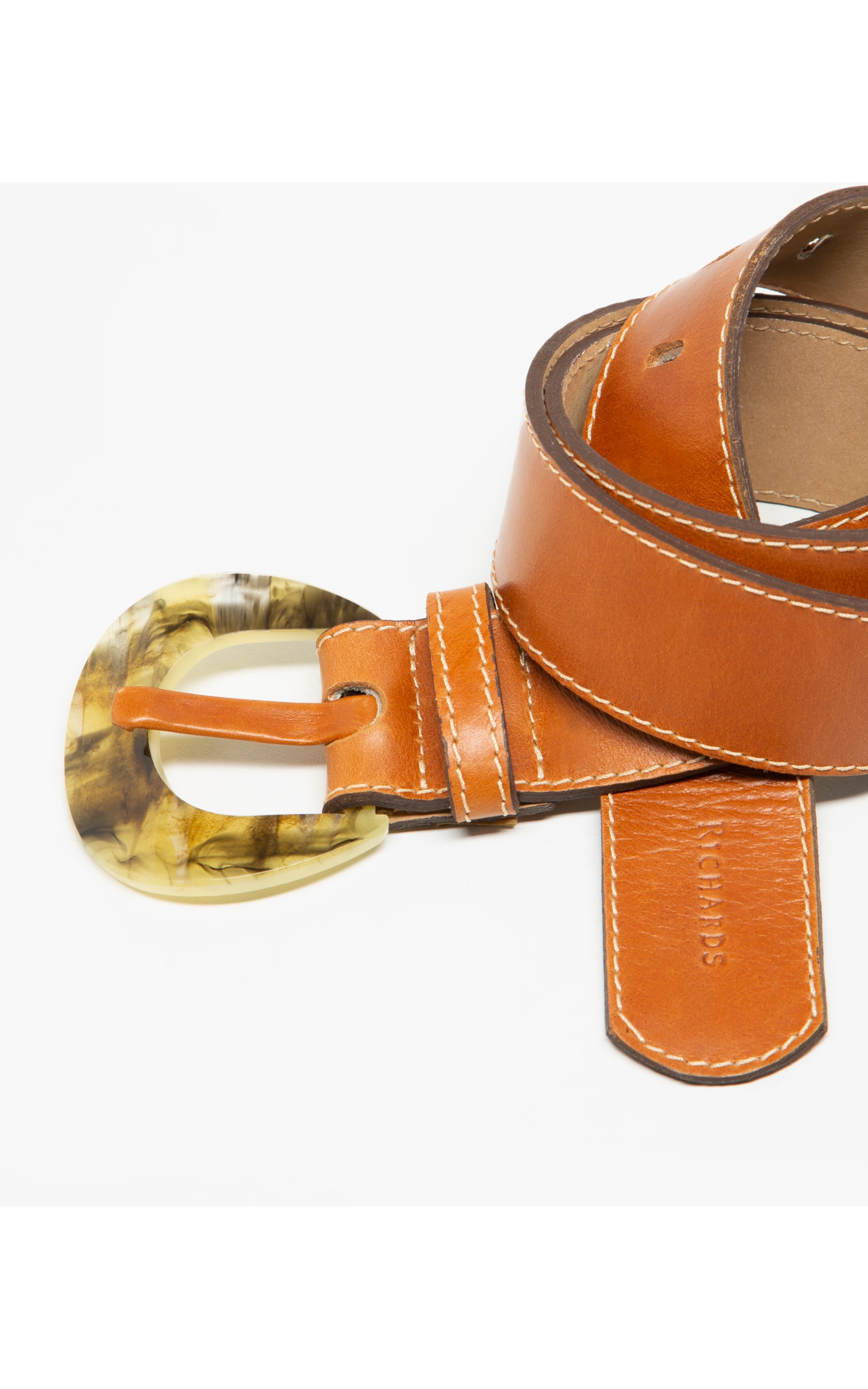 Cinto Pesponto Vintage Caramelo