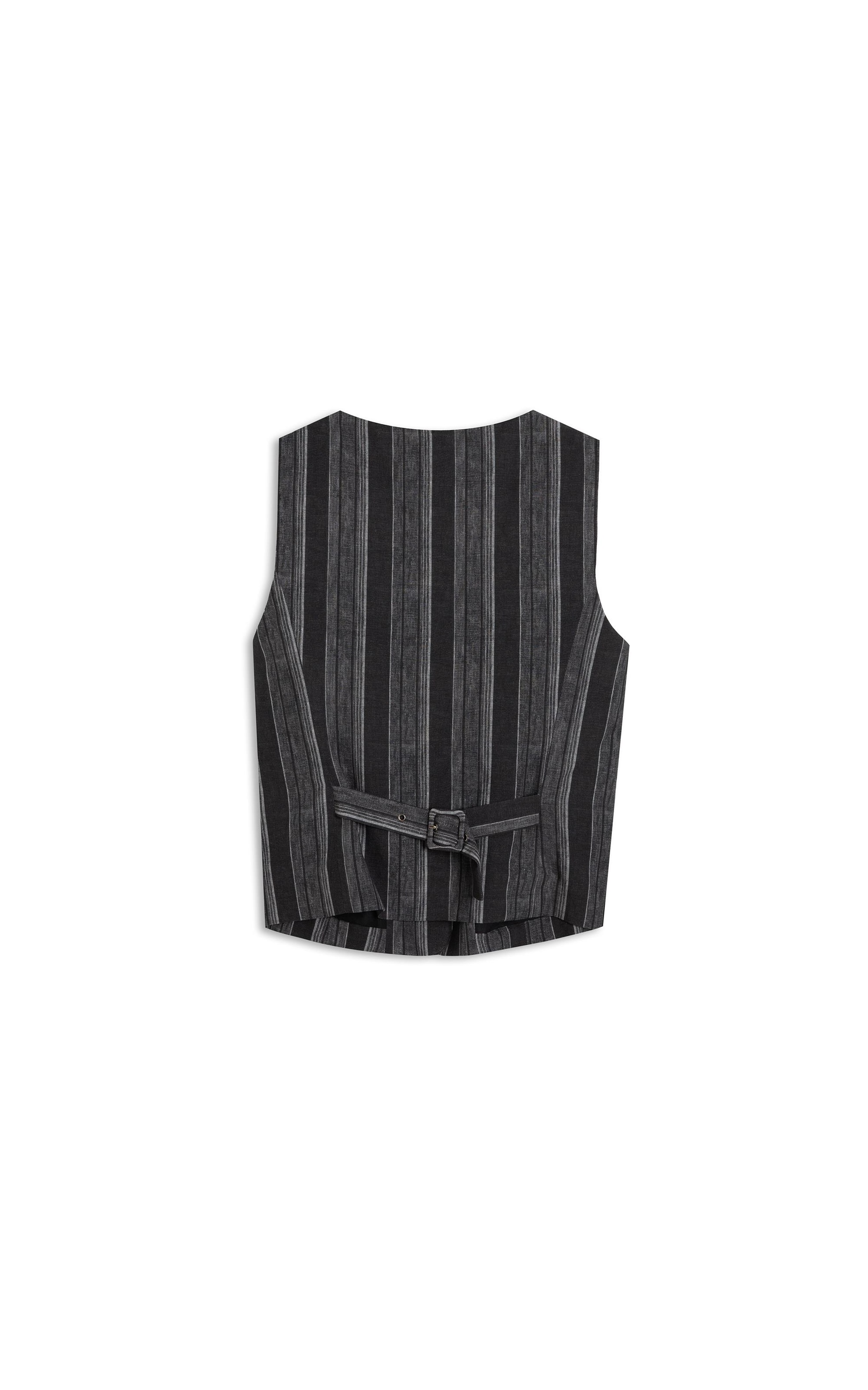 Colete Linho Gabbi Stripe Preto