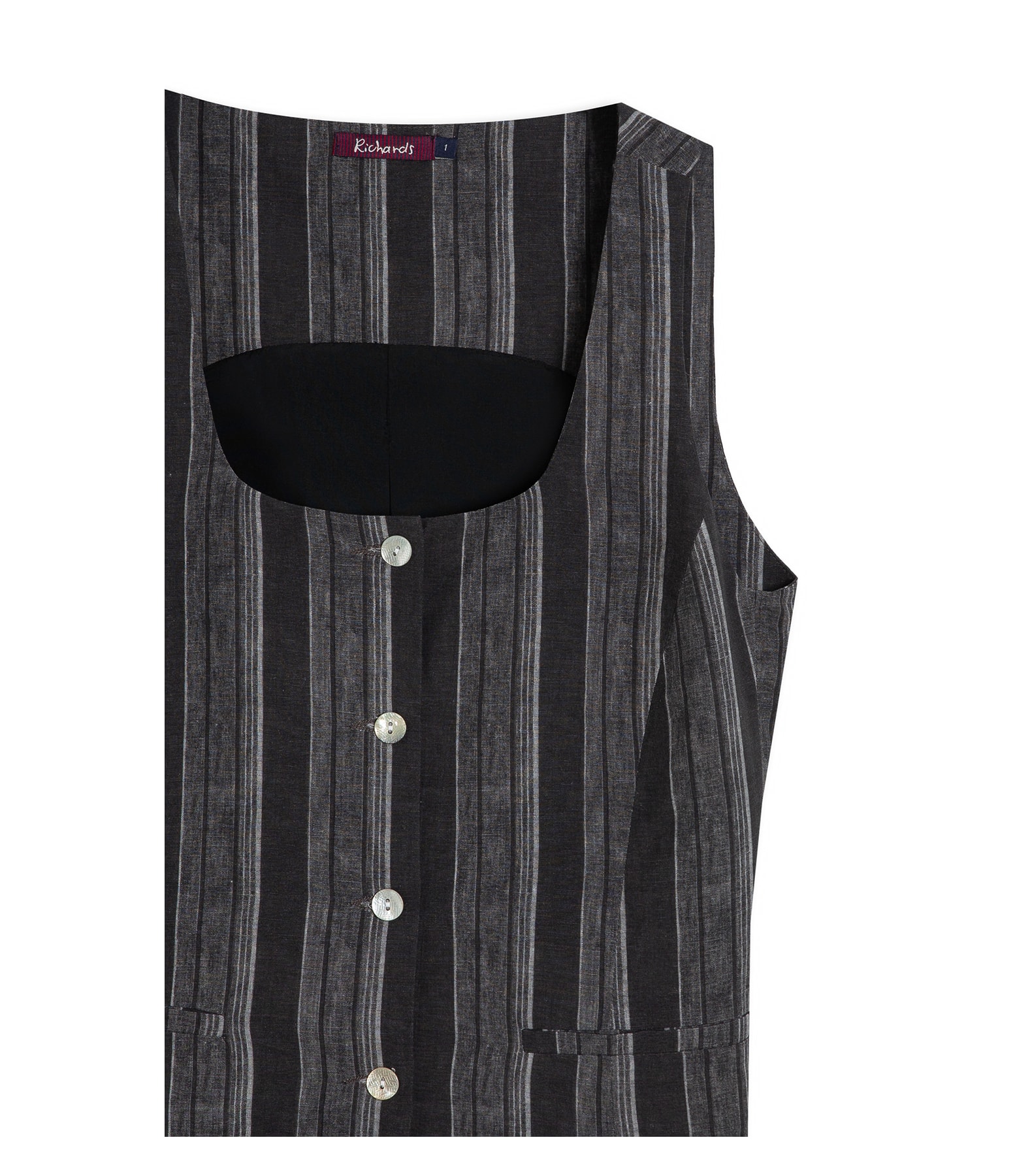Colete Linho Gabbi Stripe Preto