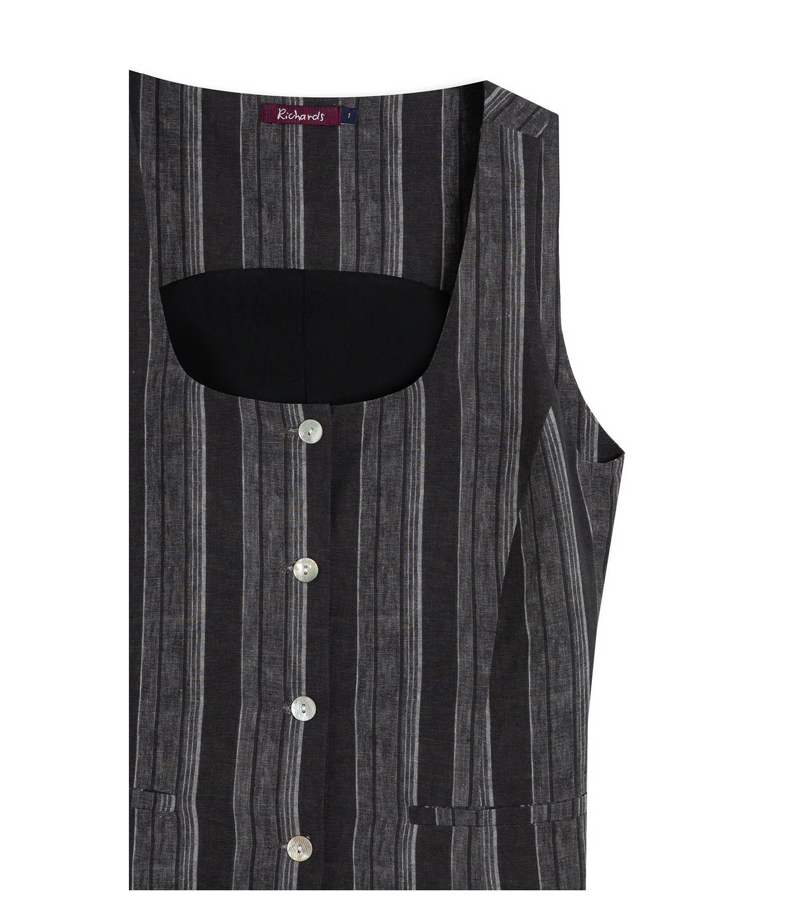 Colete Linho Gabbi Stripe Preto