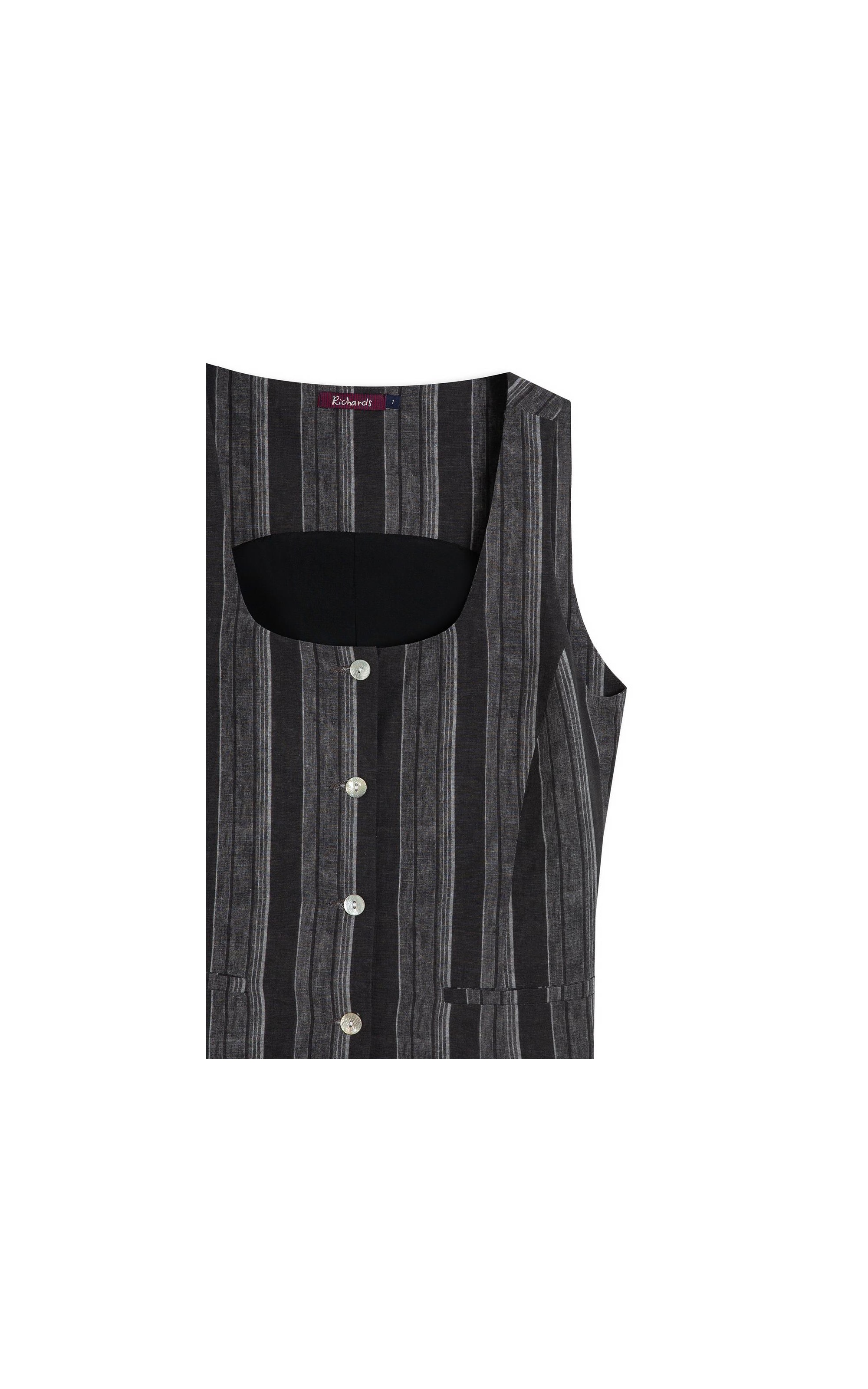 Colete Linho Gabbi Stripe Preto