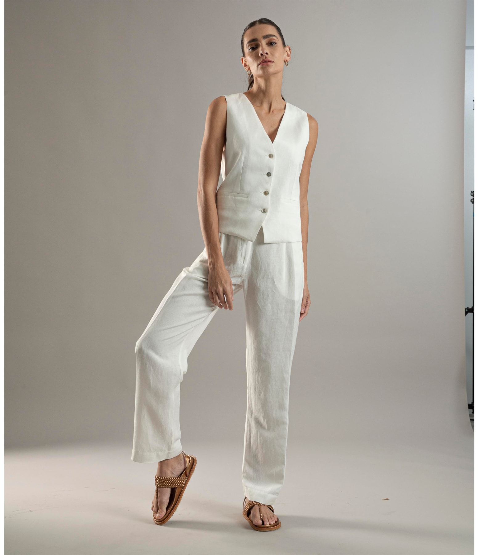 Colete Linho  Robin Off White