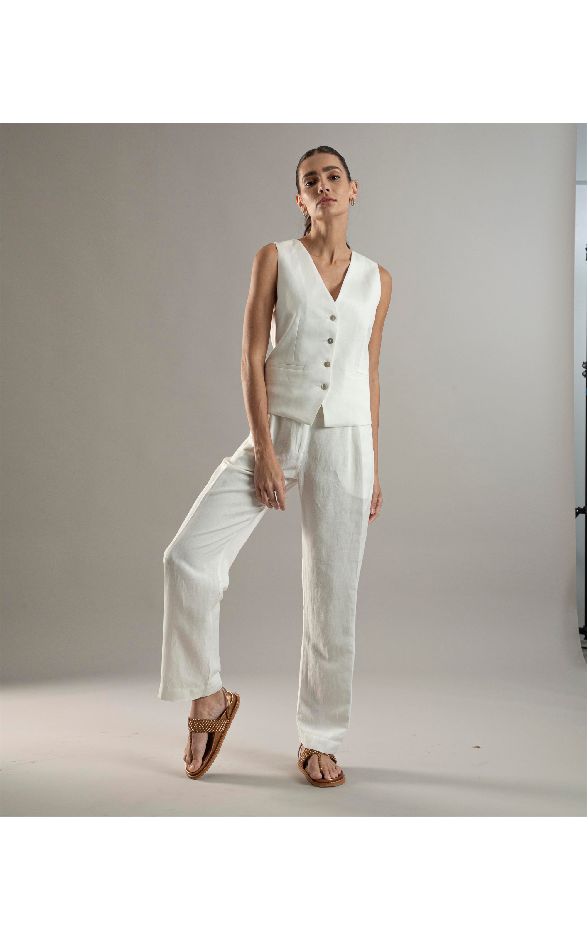 Colete Linho  Robin Off White