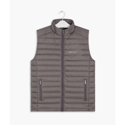 Colete Puffer 2 Pockets Cinza Medio