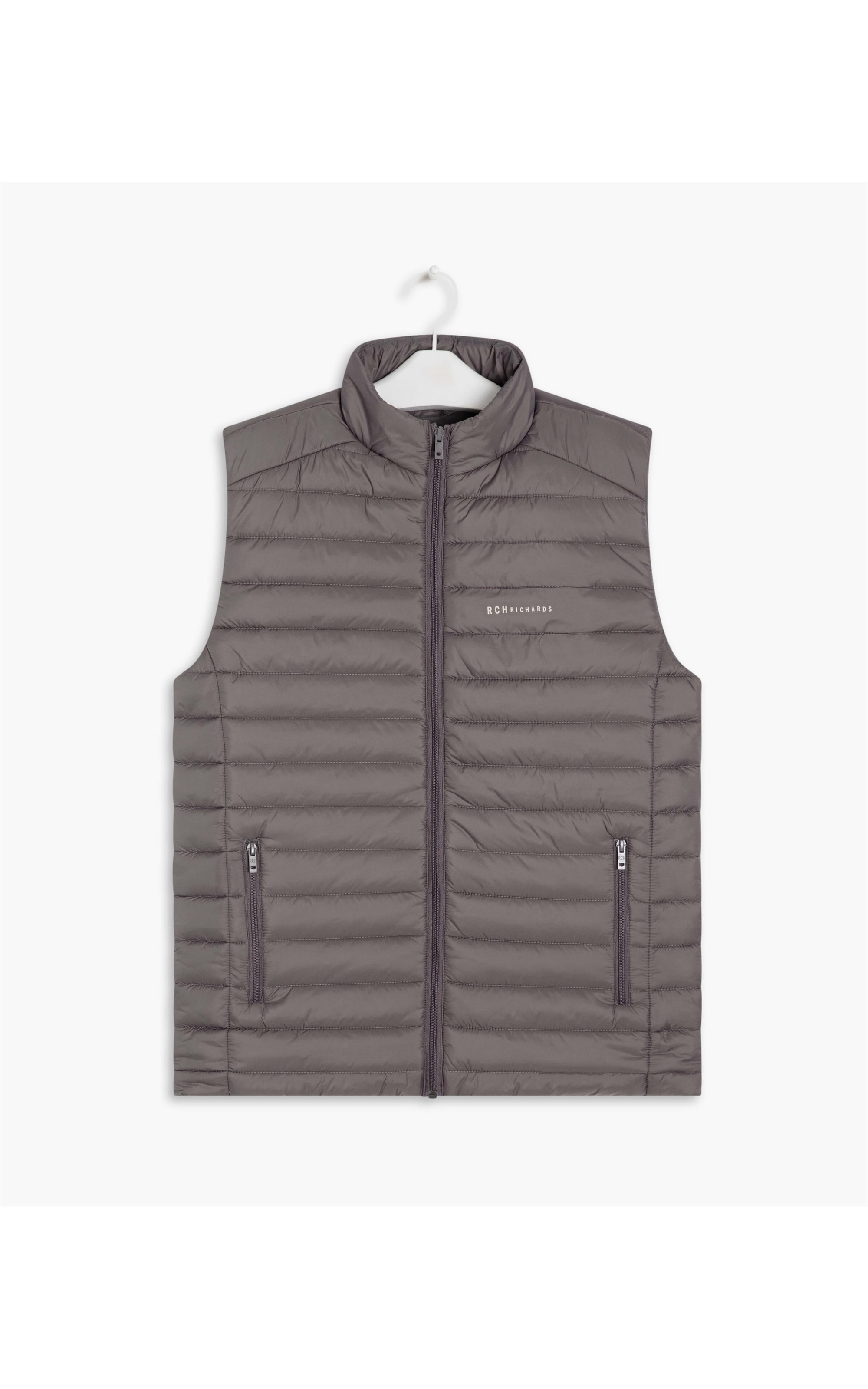 Colete Puffer 2 Pockets Cinza Medio