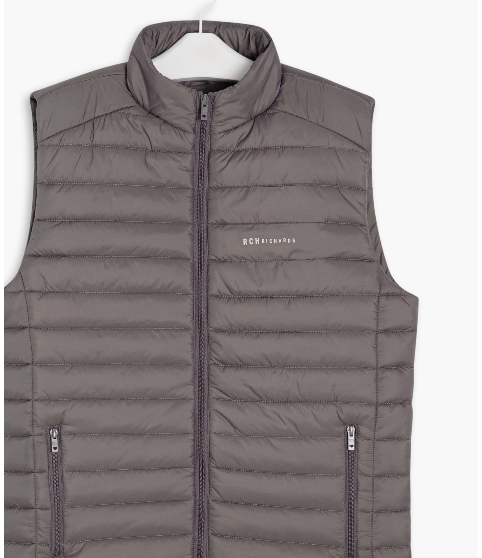 Colete Puffer 2 Pockets Cinza Medio