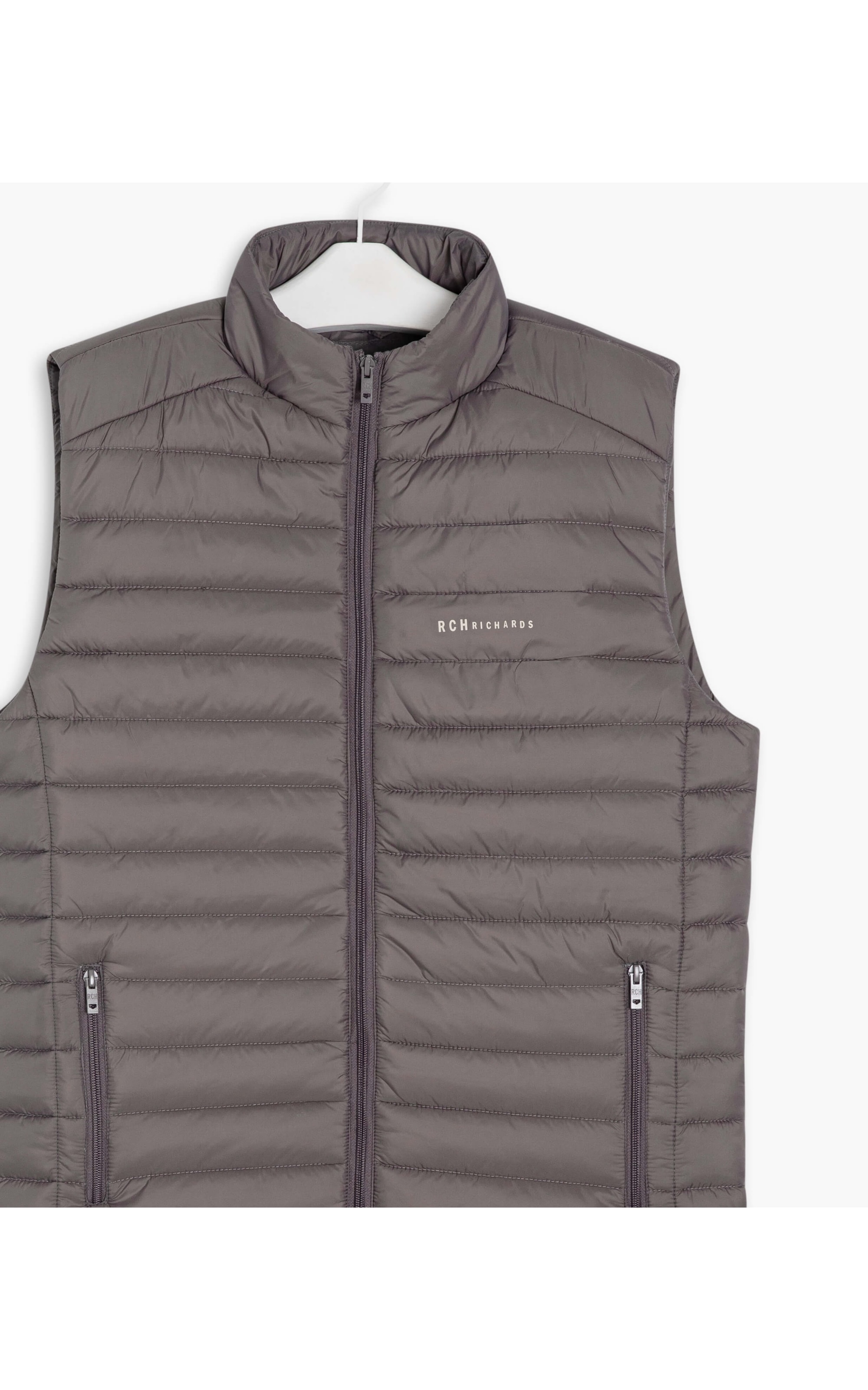 Colete Puffer 2 Pockets Cinza Medio