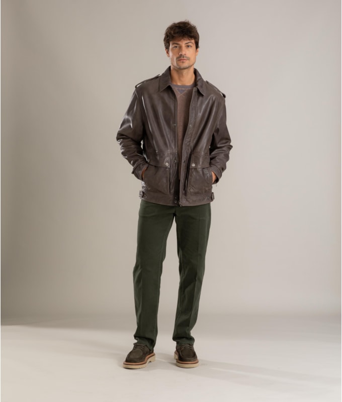 Jaqueta Biker Leather  Grafite