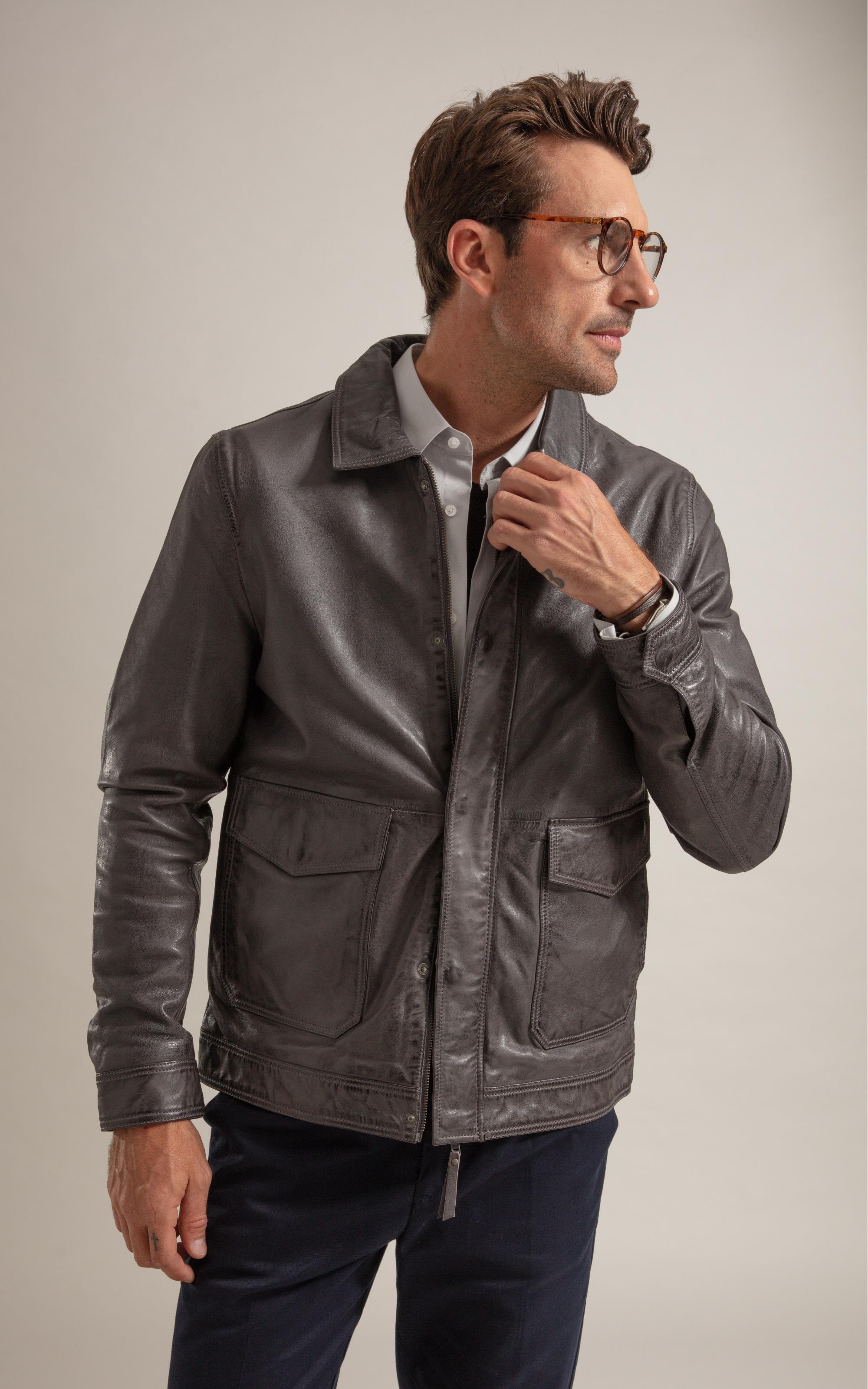 Jaqueta Brian Leather Chumbo Mescla