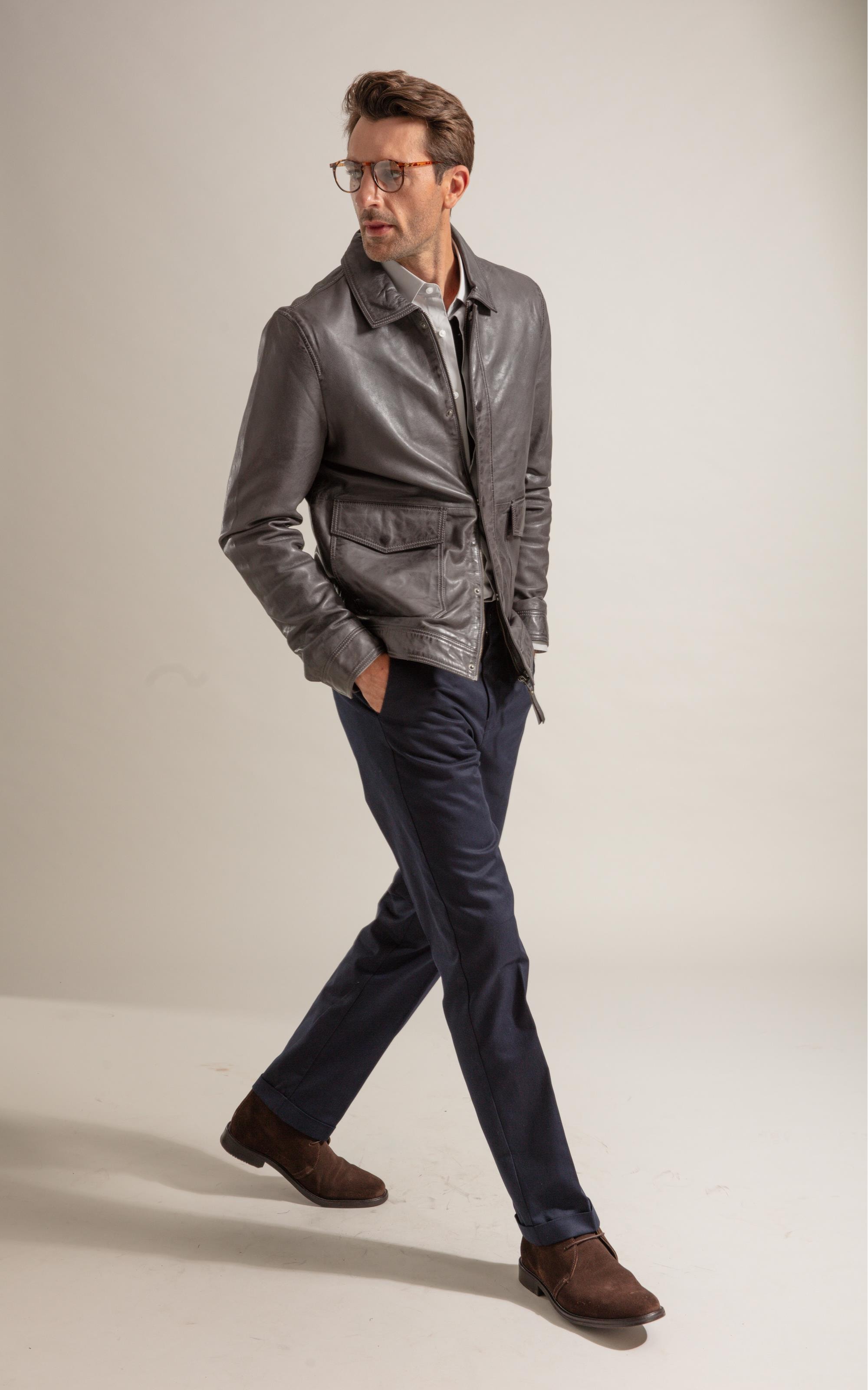 Jaqueta Brian Leather Chumbo Mescla