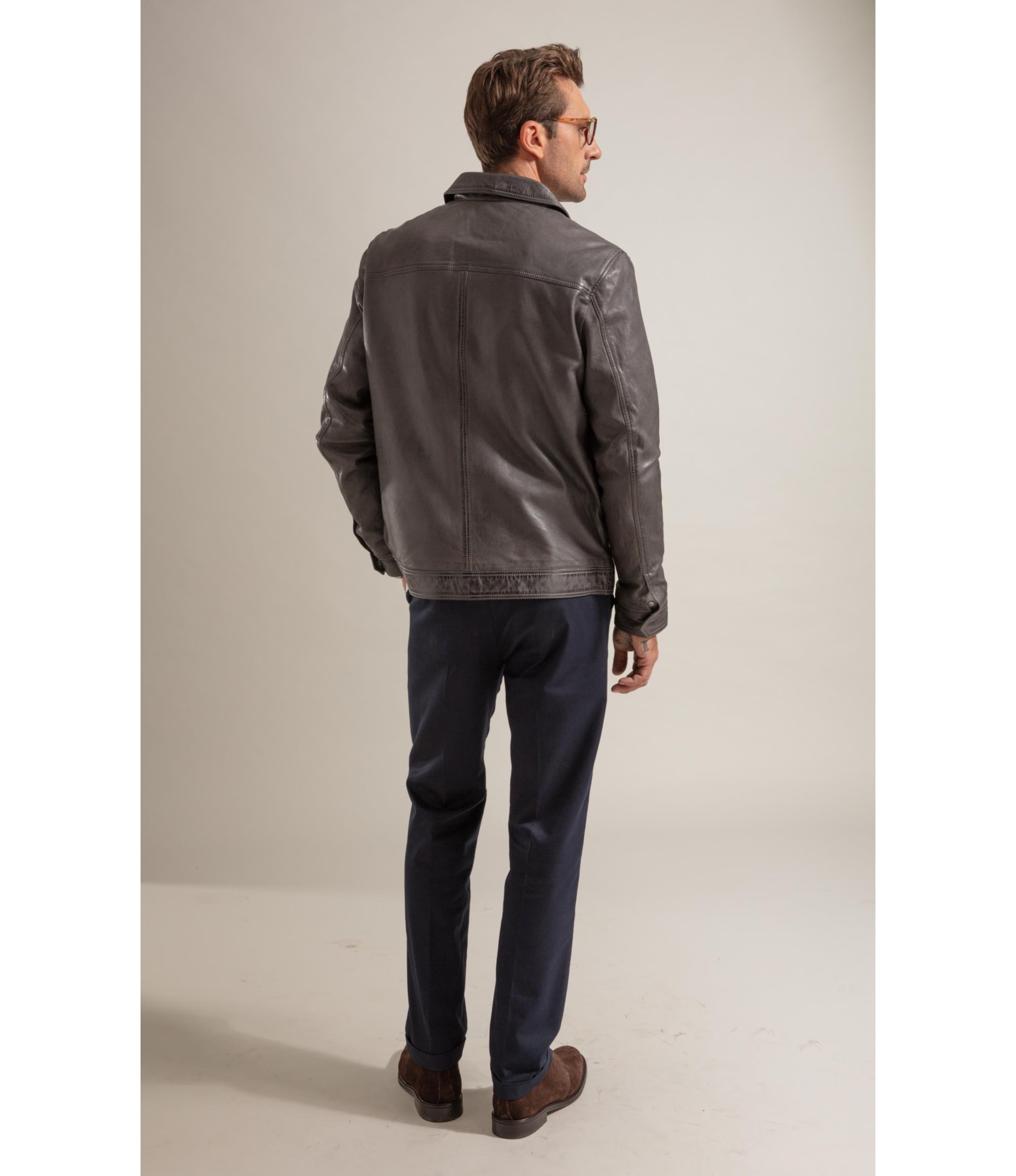 Jaqueta Brian Leather Chumbo Mescla