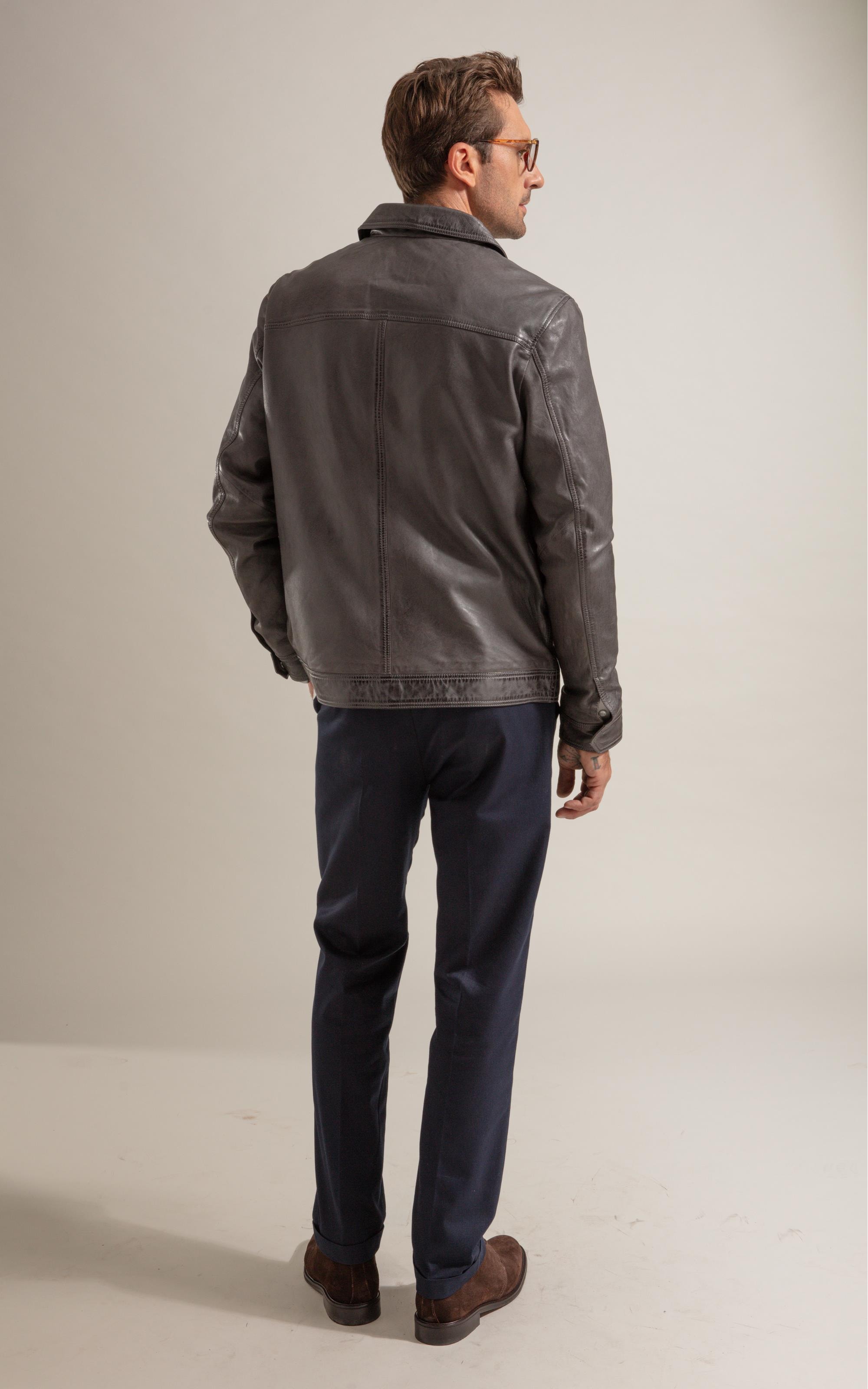 Jaqueta Brian Leather Chumbo Mescla